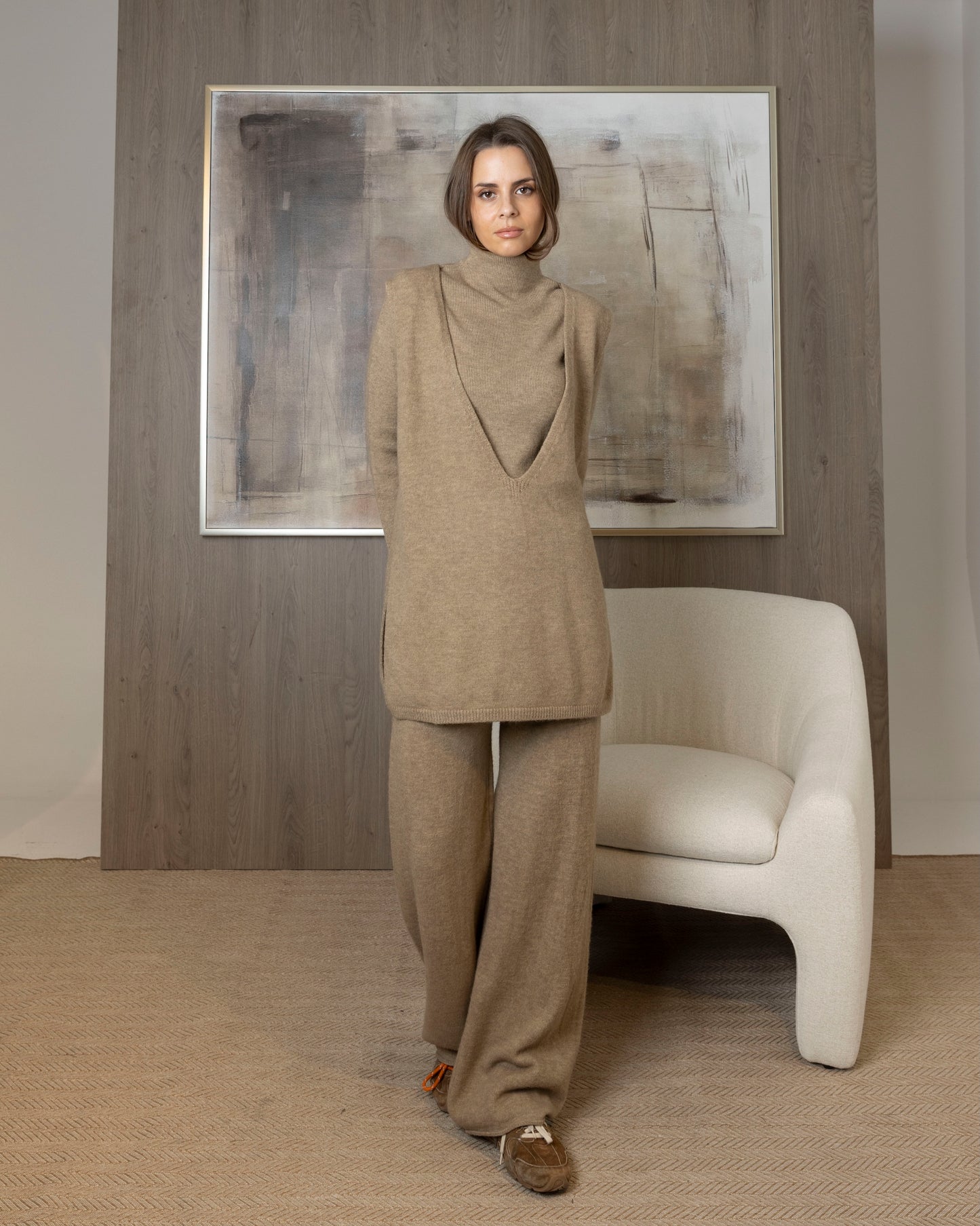 3 Piece Knit Set (Pants, Long Sleeve Top, & Sleeveless Top)