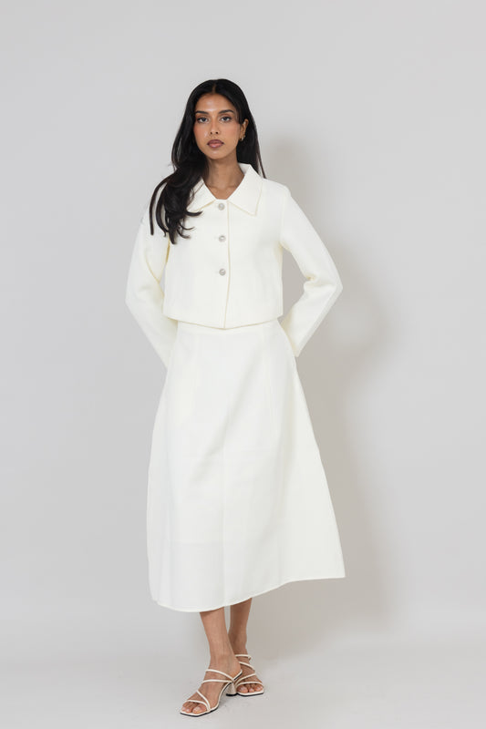 Ivory Skirt & Short Jacket Set