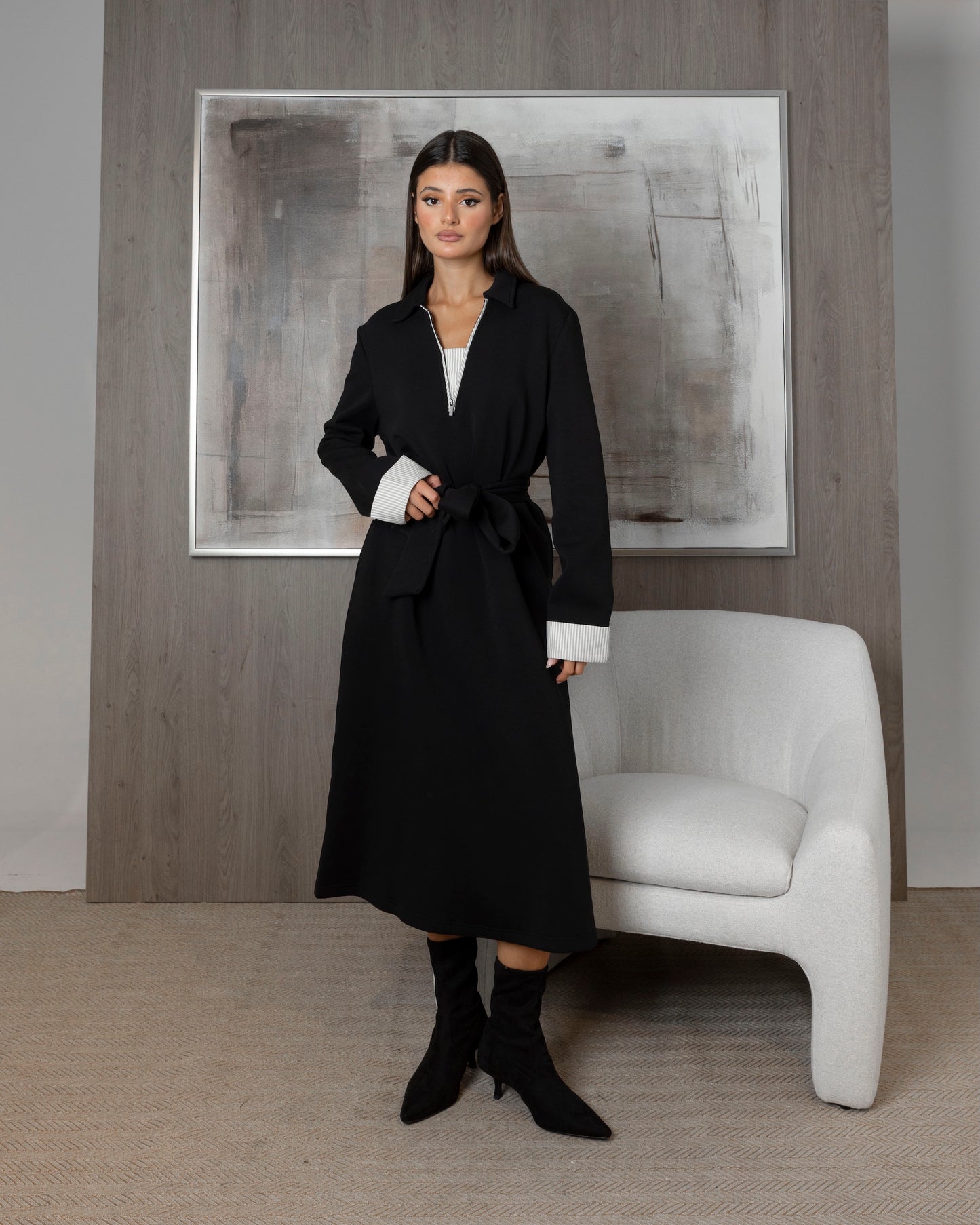 Black Dress with Stripes