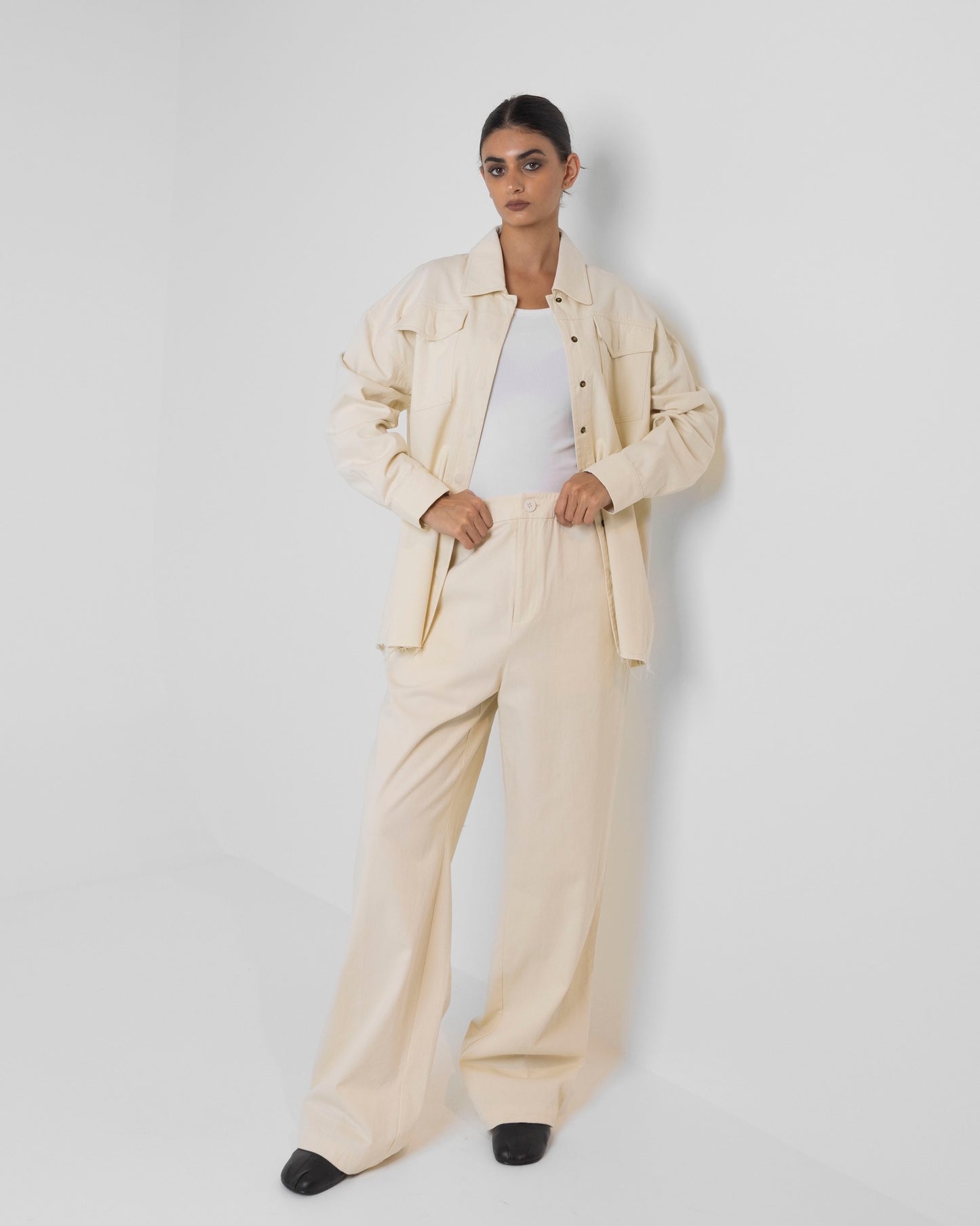 Beige Minimal Casual Set