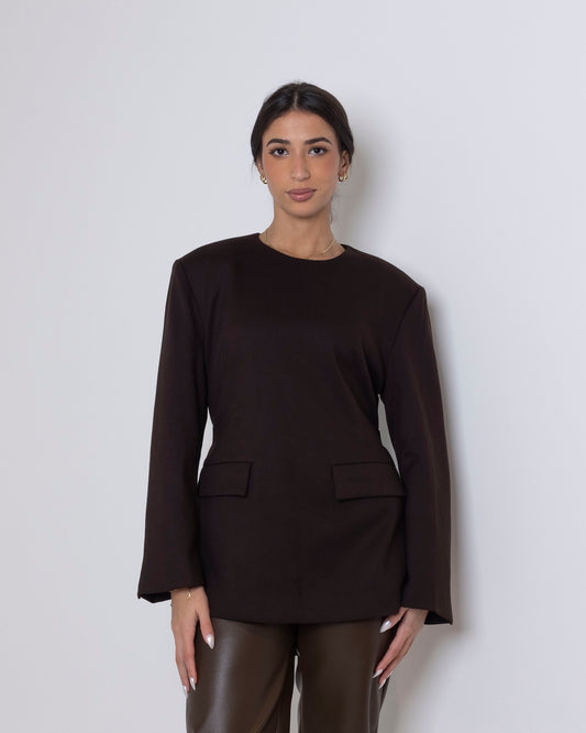 Top with Pockets in Coffee