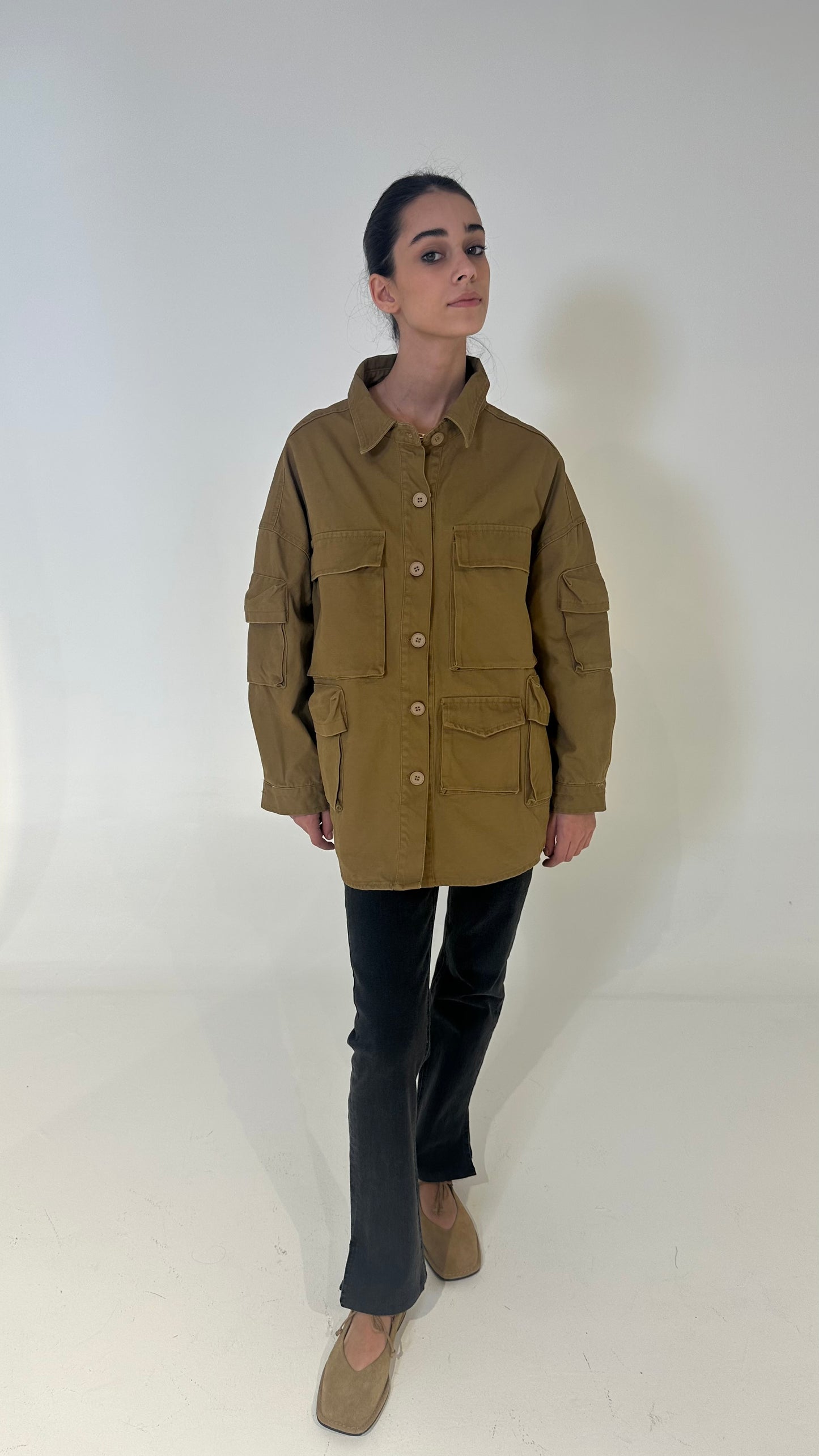 Denim Camel Cargo Shirt