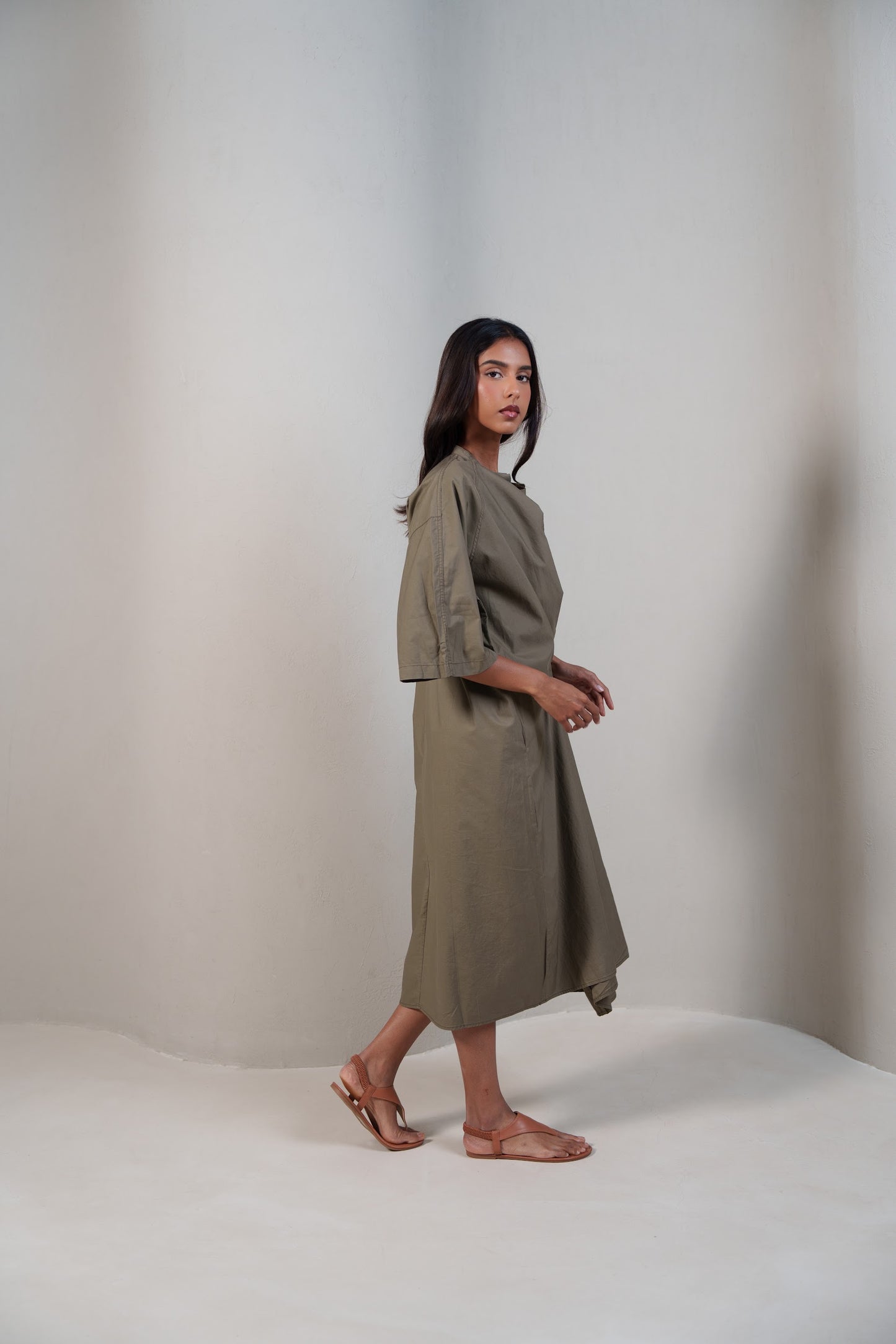 Soft Short Sleeve Midi Dress