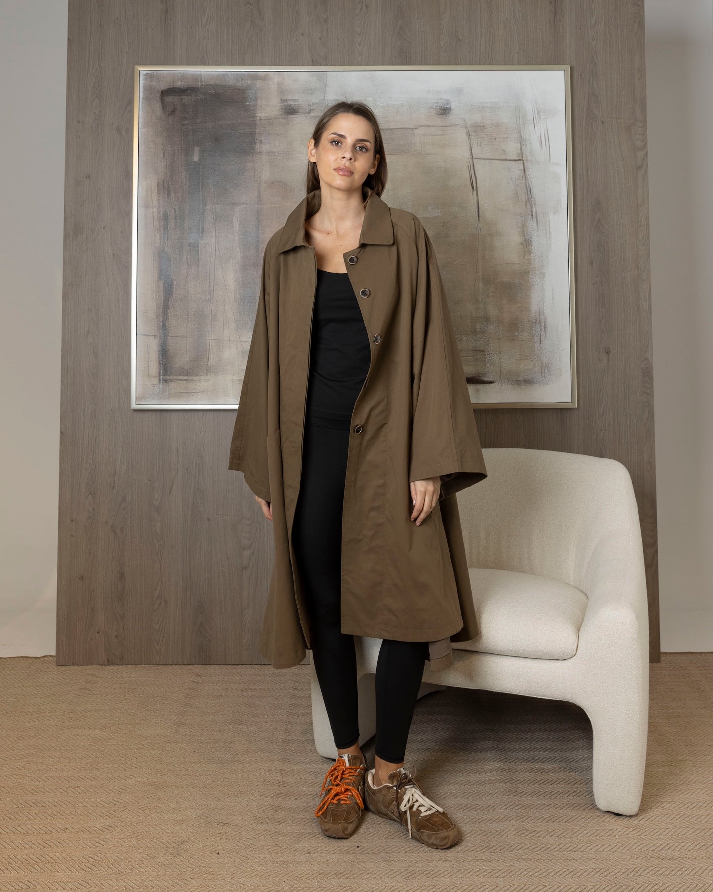 Oversized Flowy Khaki Jacket