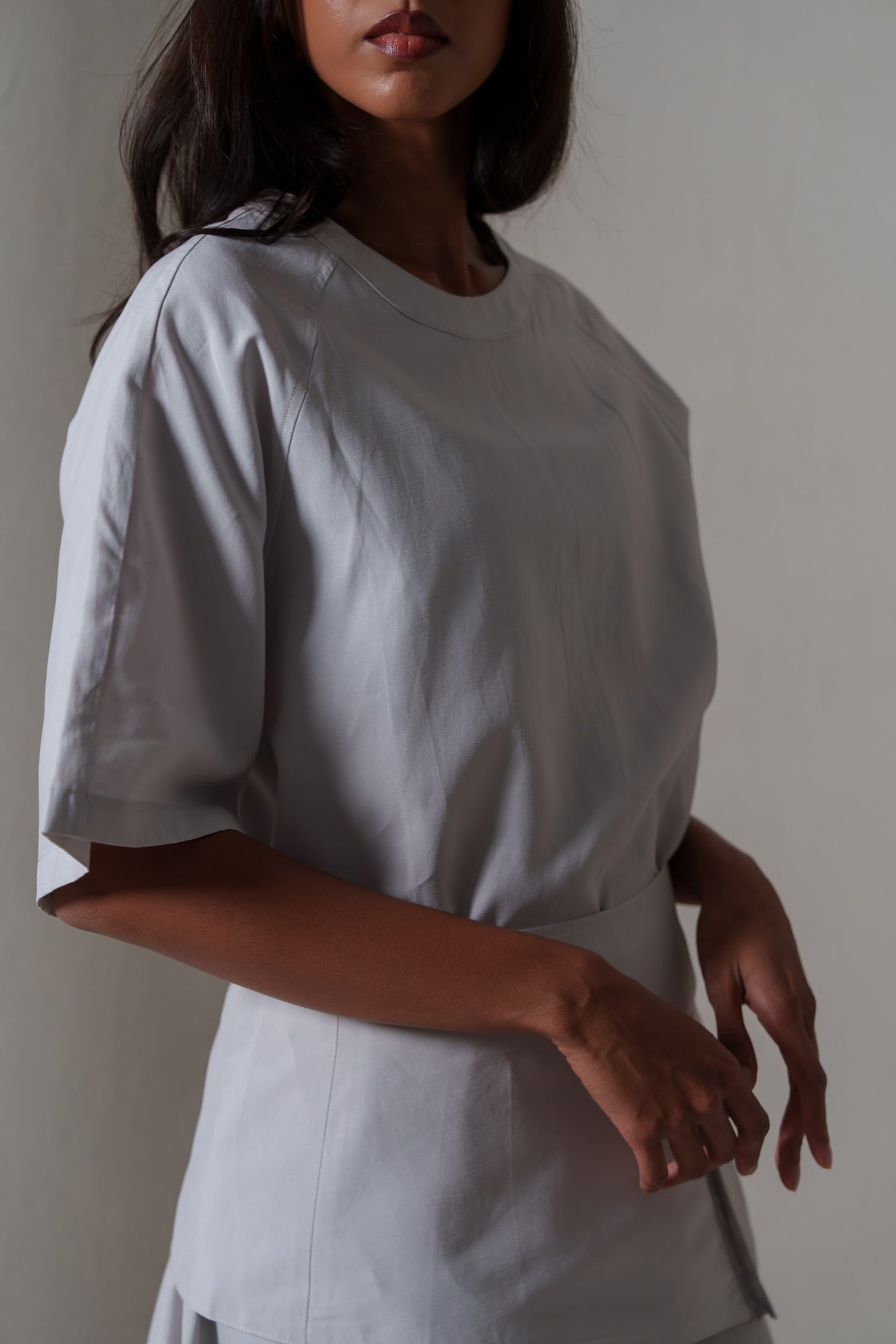 Modern Grey Belted Dress