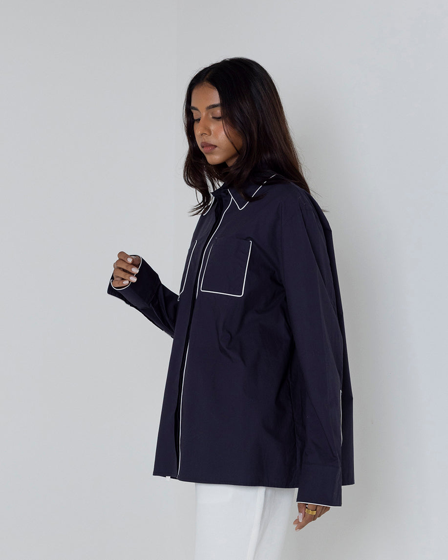 Navy Trim Shirt