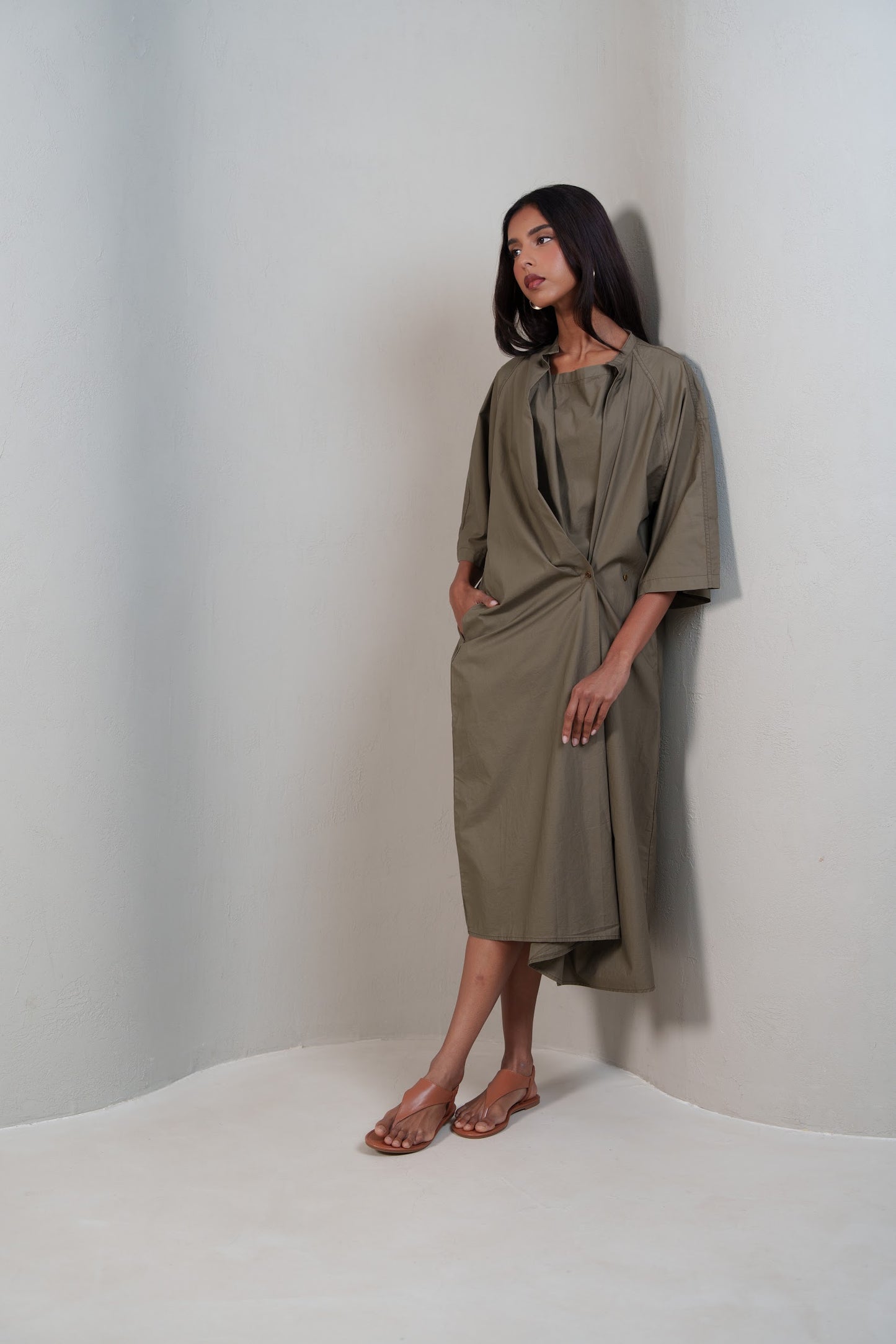 Soft Short Sleeve Midi Dress