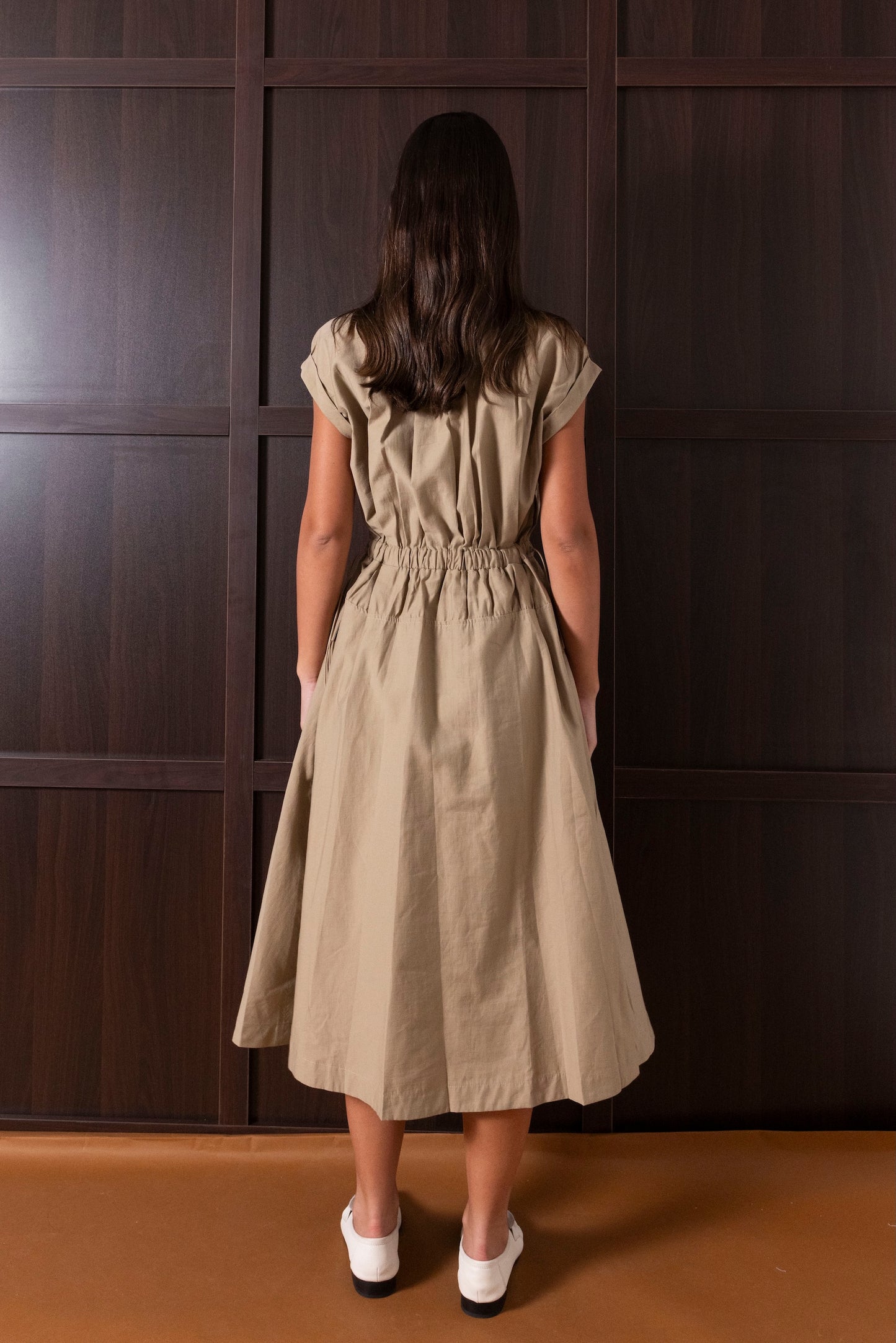 Elastic Waist Dress with Pockets