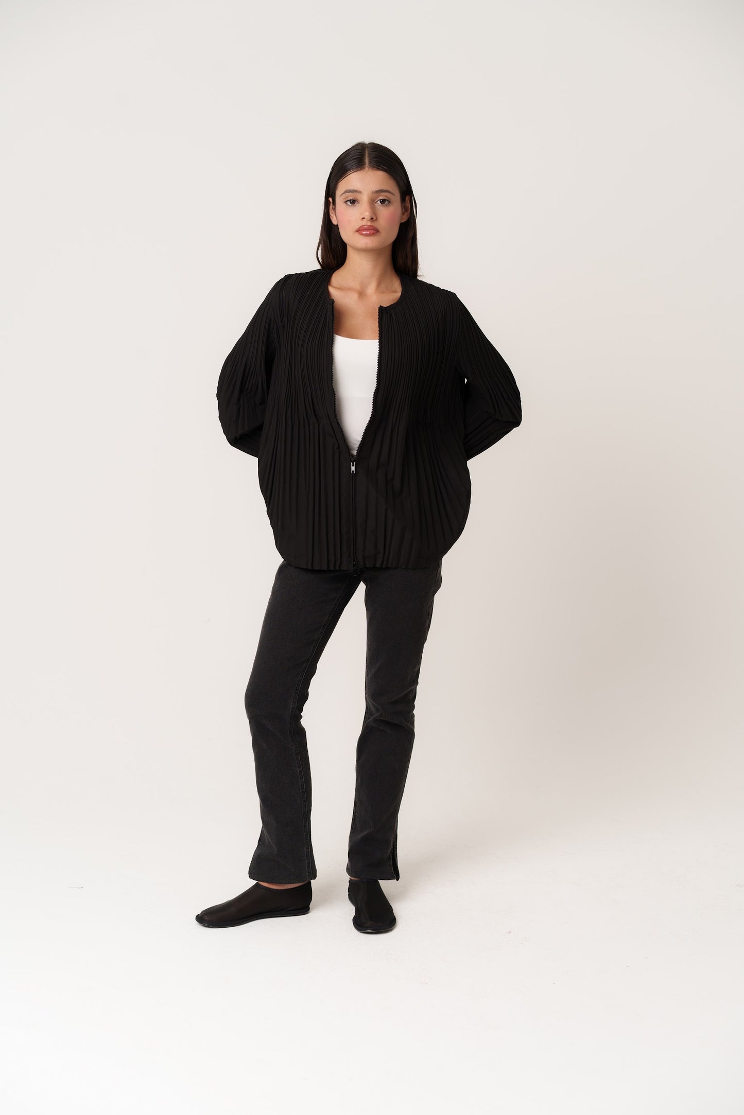 Pleated Black Jacket