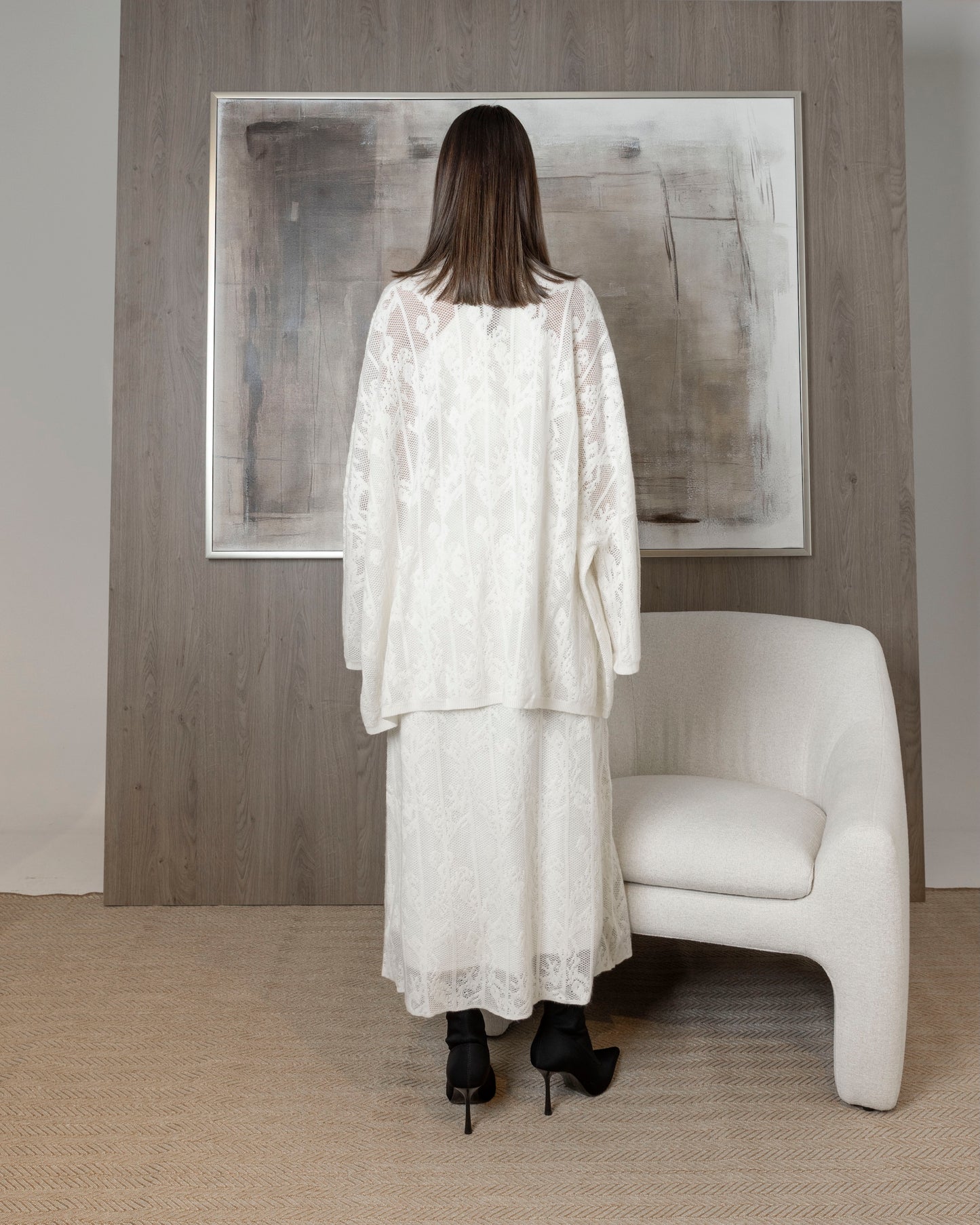 Wool Floral Dress & Jacket Set