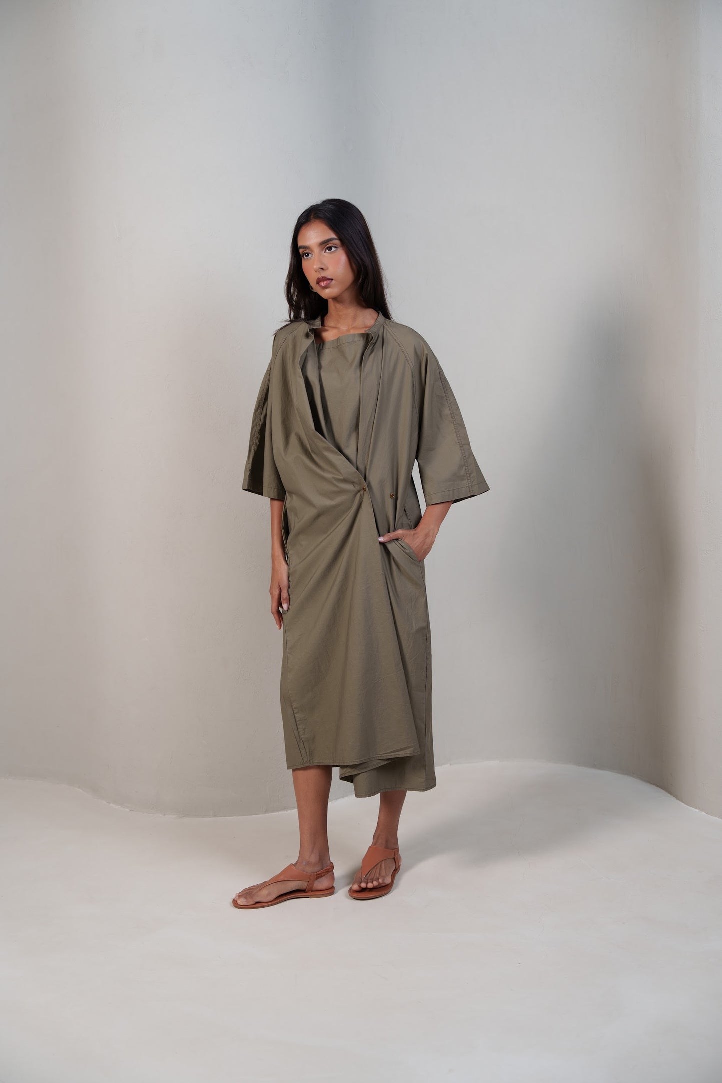 Soft Short Sleeve Midi Dress
