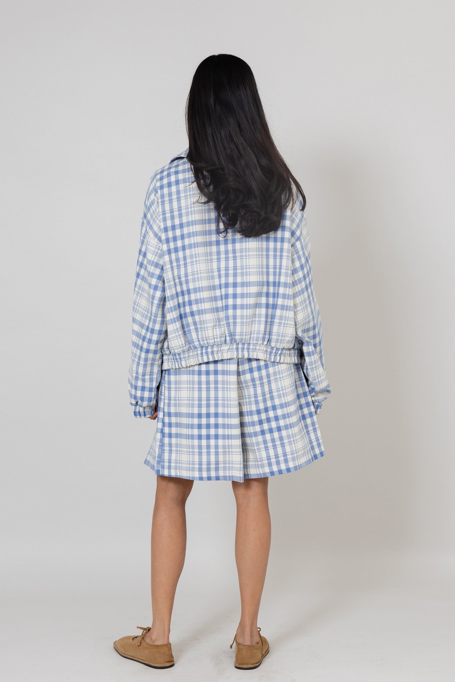 Blue Plaid Skort Set