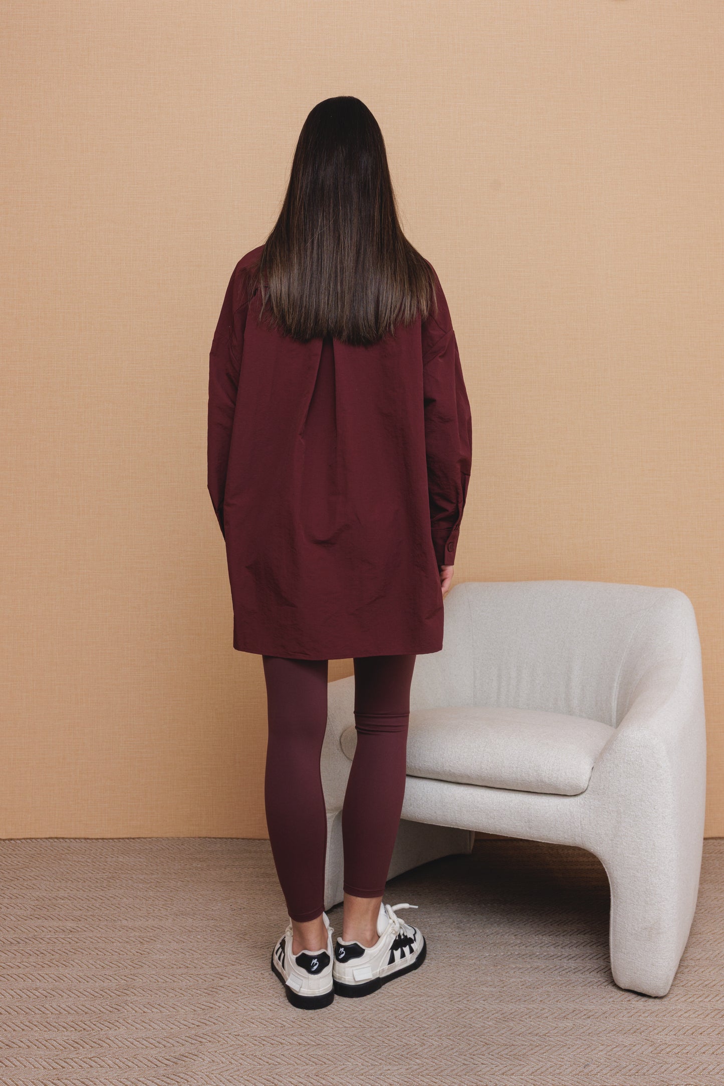 Maroon Buckled Leggings Set