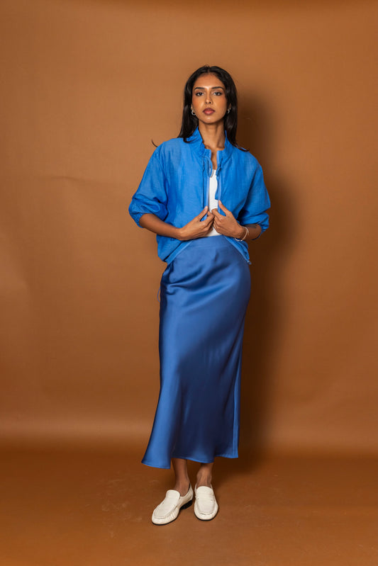 Blue Silk Skirt