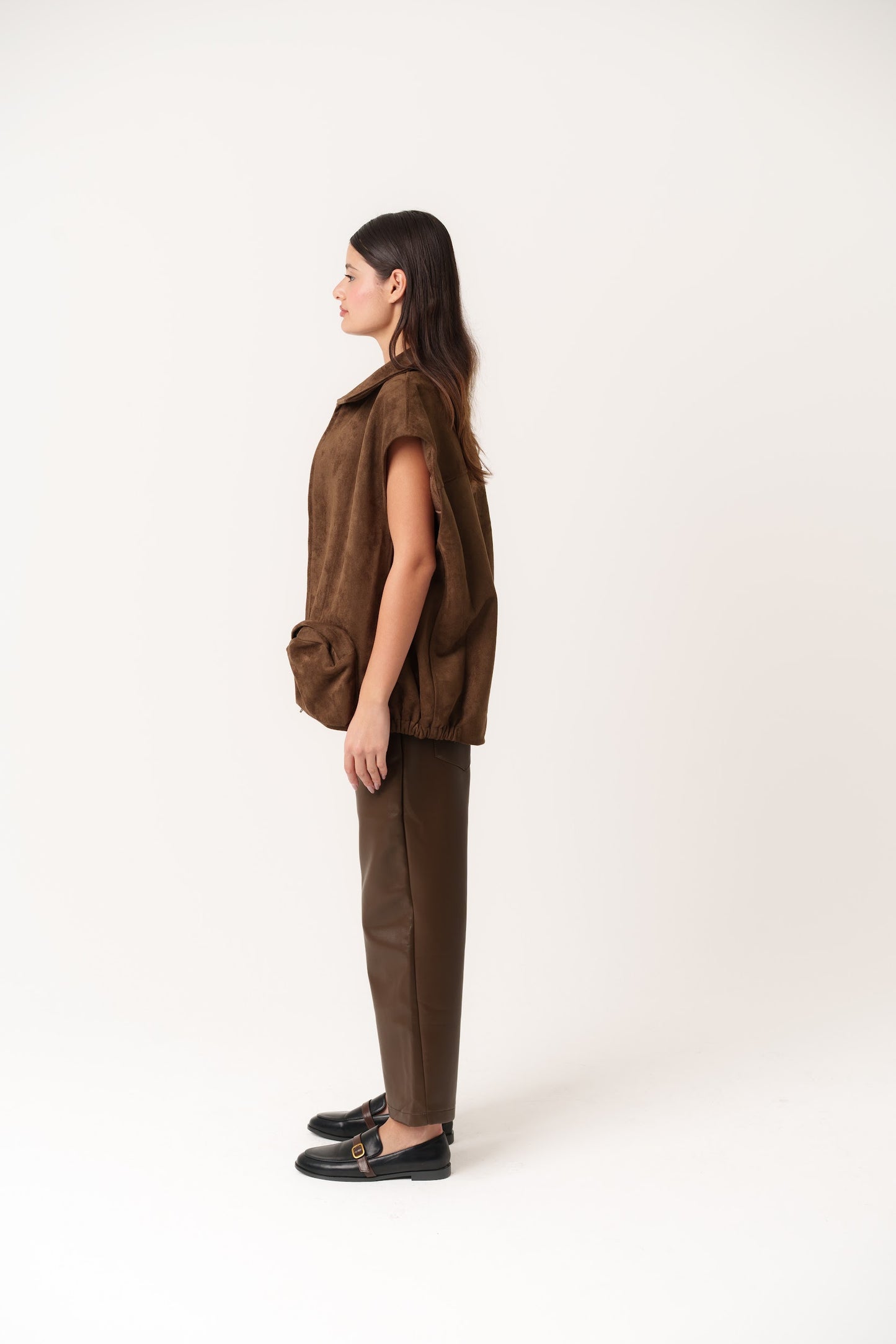 Coffee Vest with Oversized Pockets