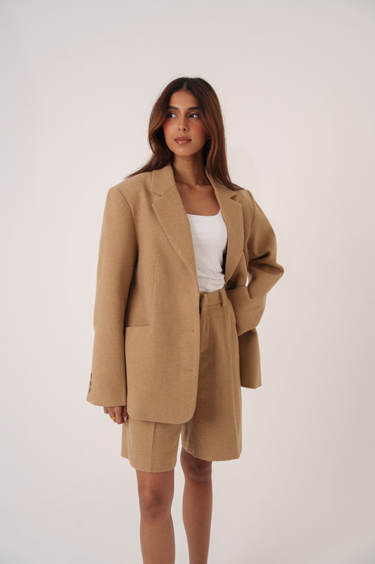 Wool Shorts Blazer Set