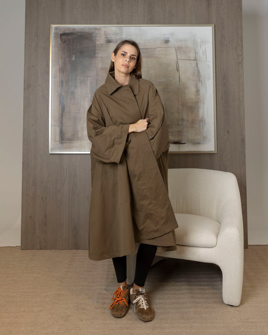 Oversized Flowy Khaki Jacket