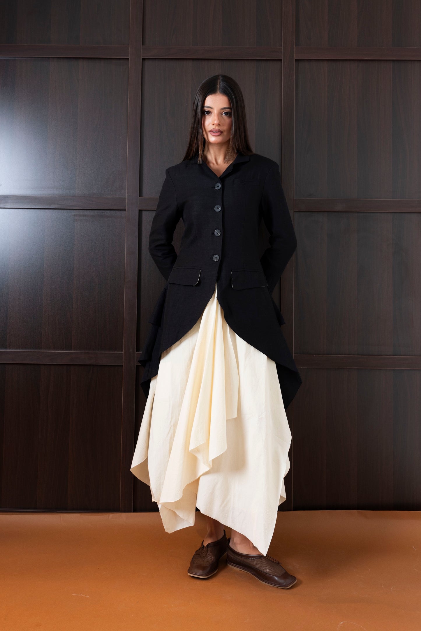 Draped Tailored Blazer
