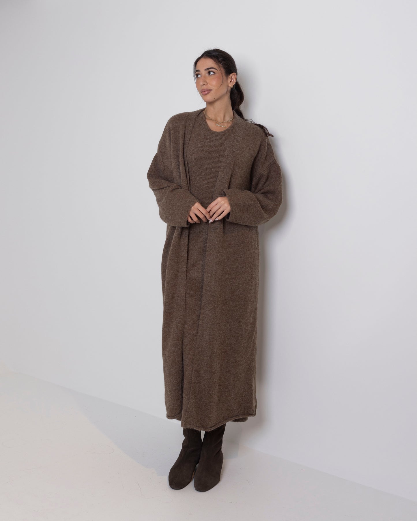 Coffee Long Dress Knitwear