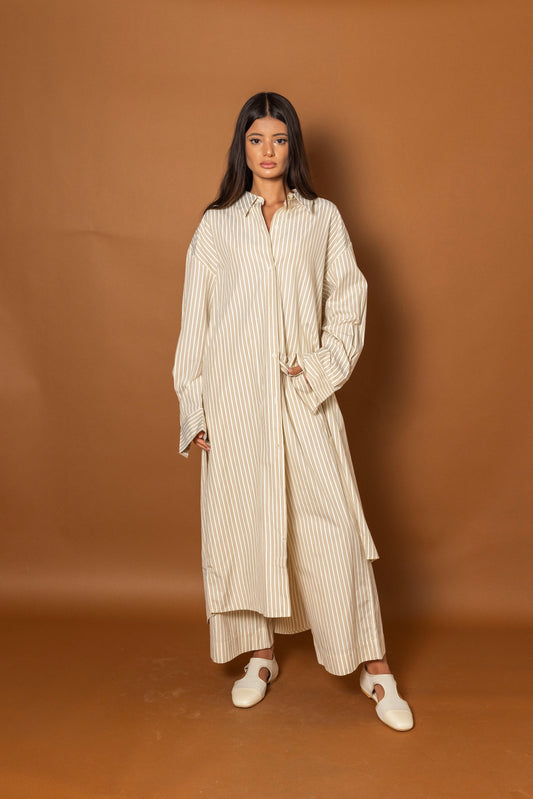 Striped Summer Set with Long Shirt