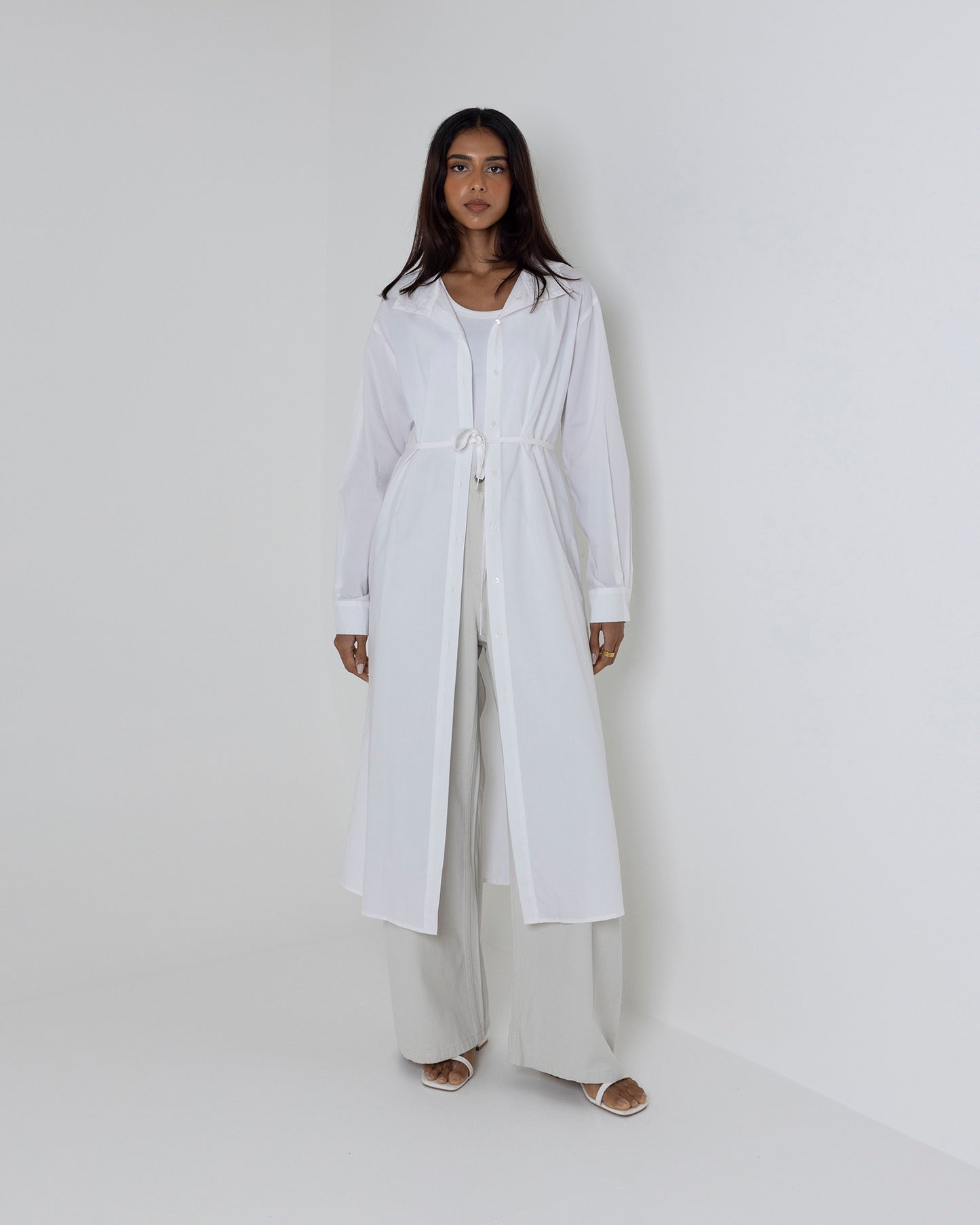 White Collared Shirt Dress