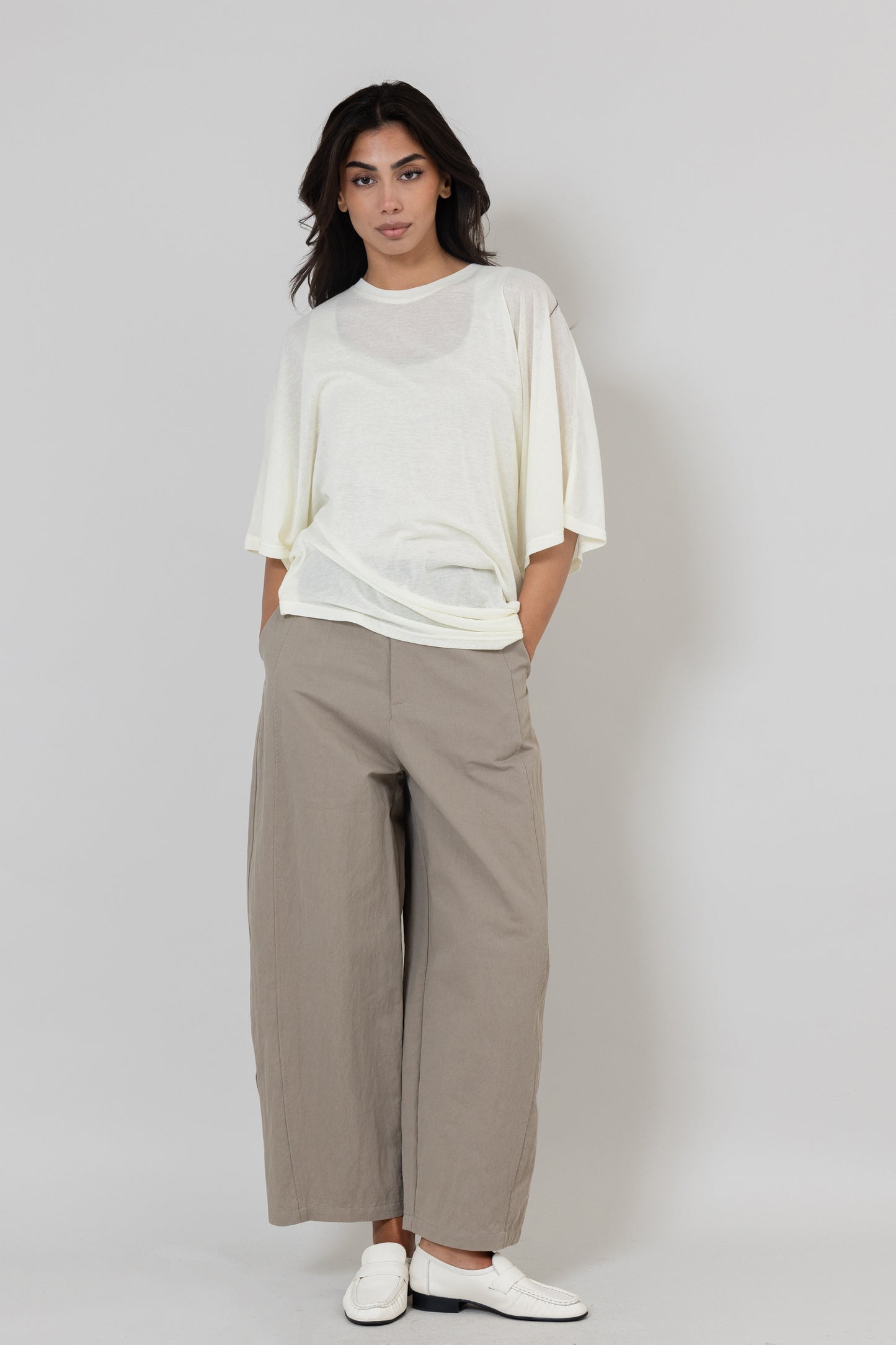 White Cotton Asymmetrical Top
