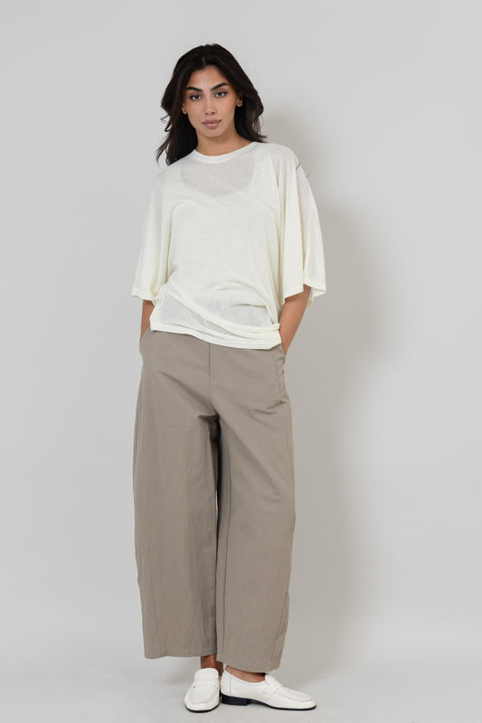 White Cotton Asymmetrical Top