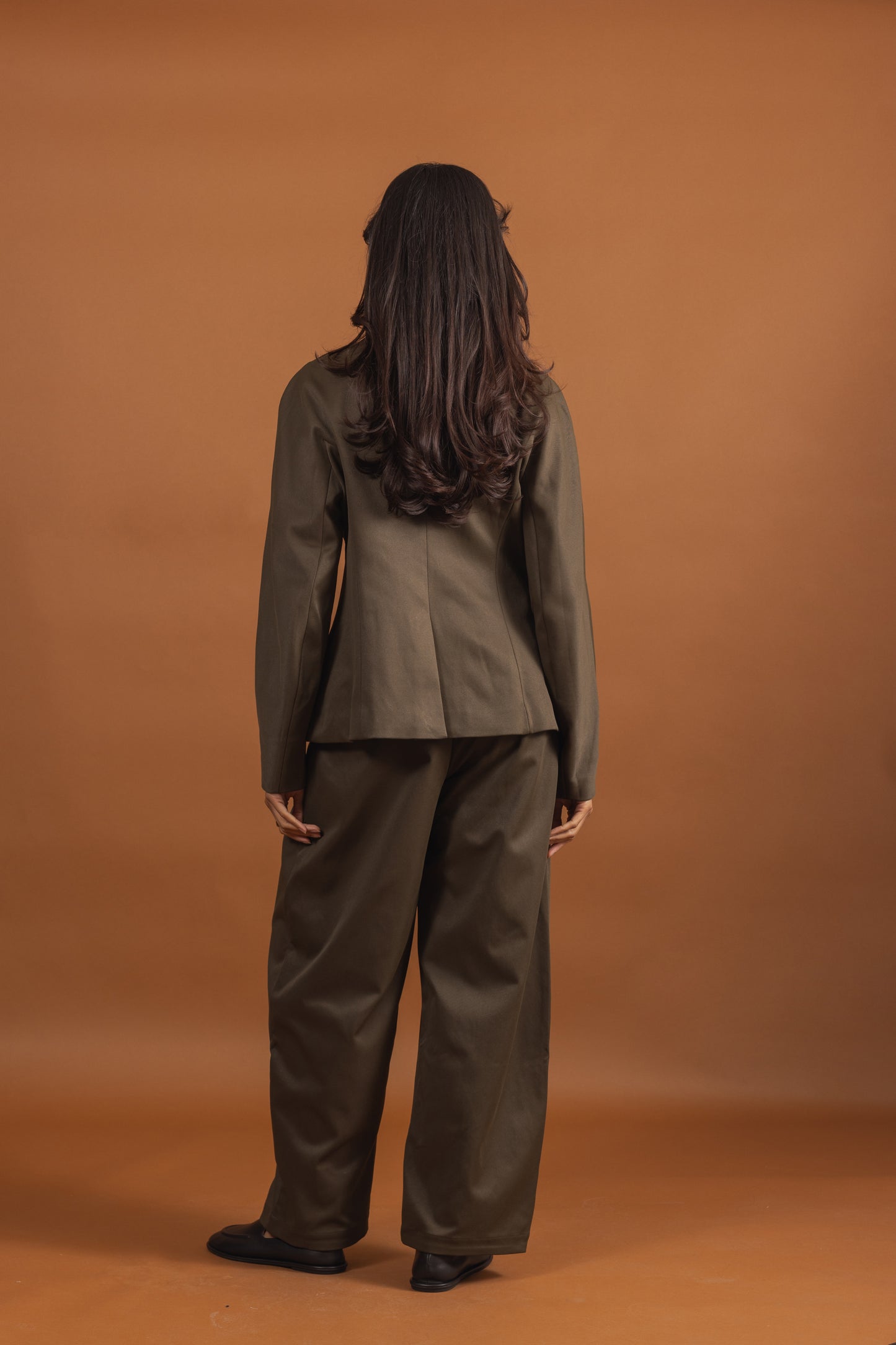 Khaki Wrap Blazer Set