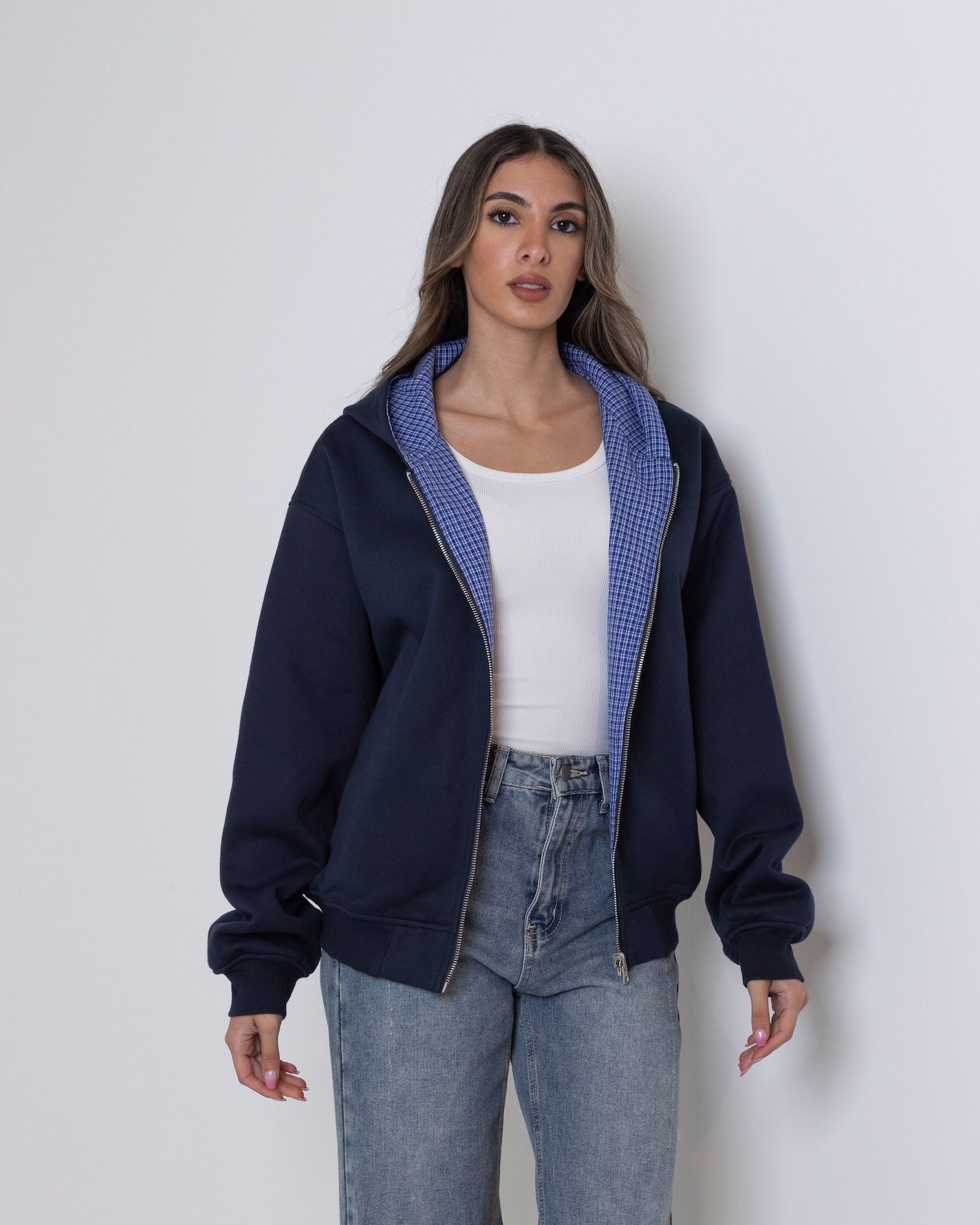 Reversible Navy Hooded Jacket
