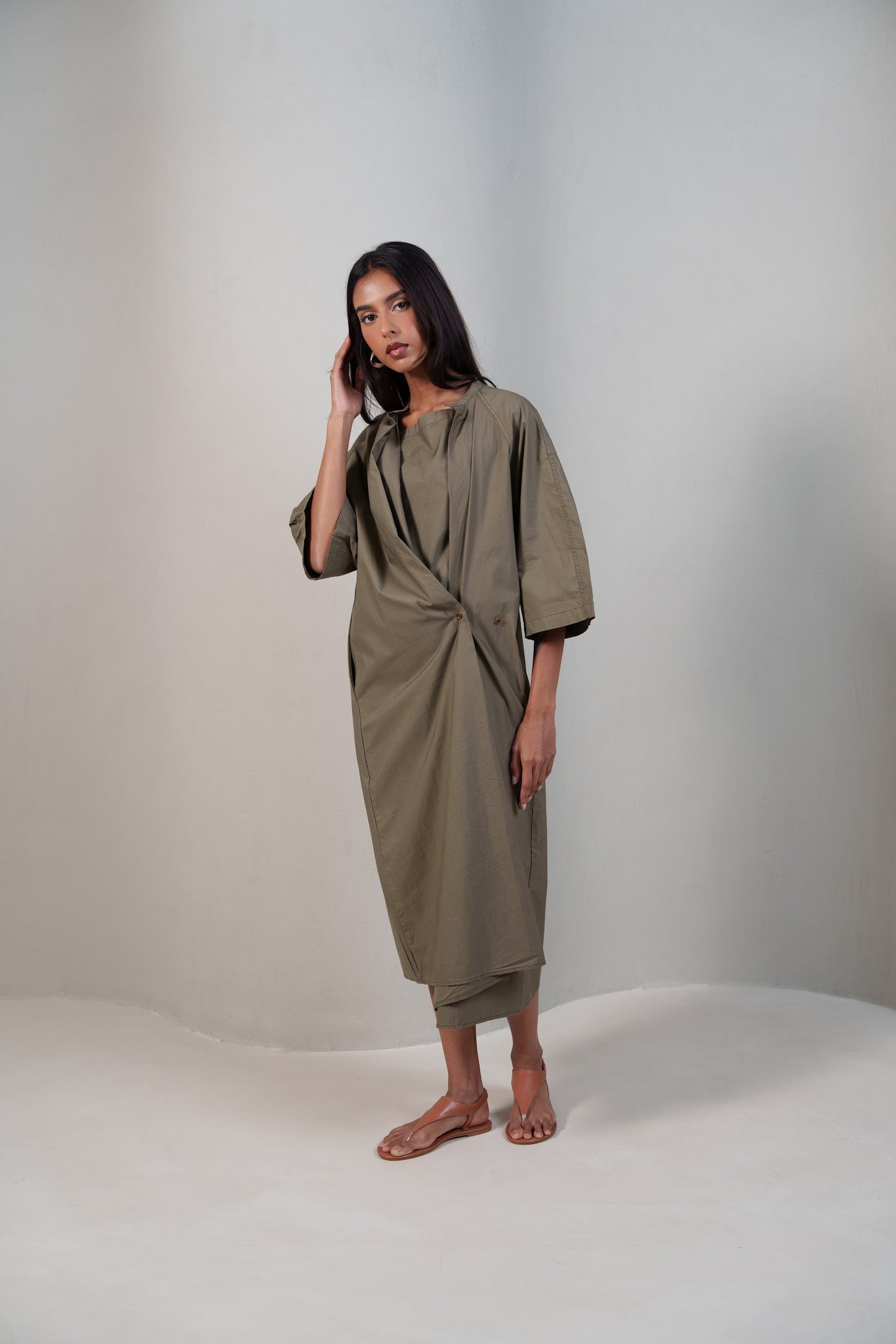 Soft Short Sleeve Midi Dress