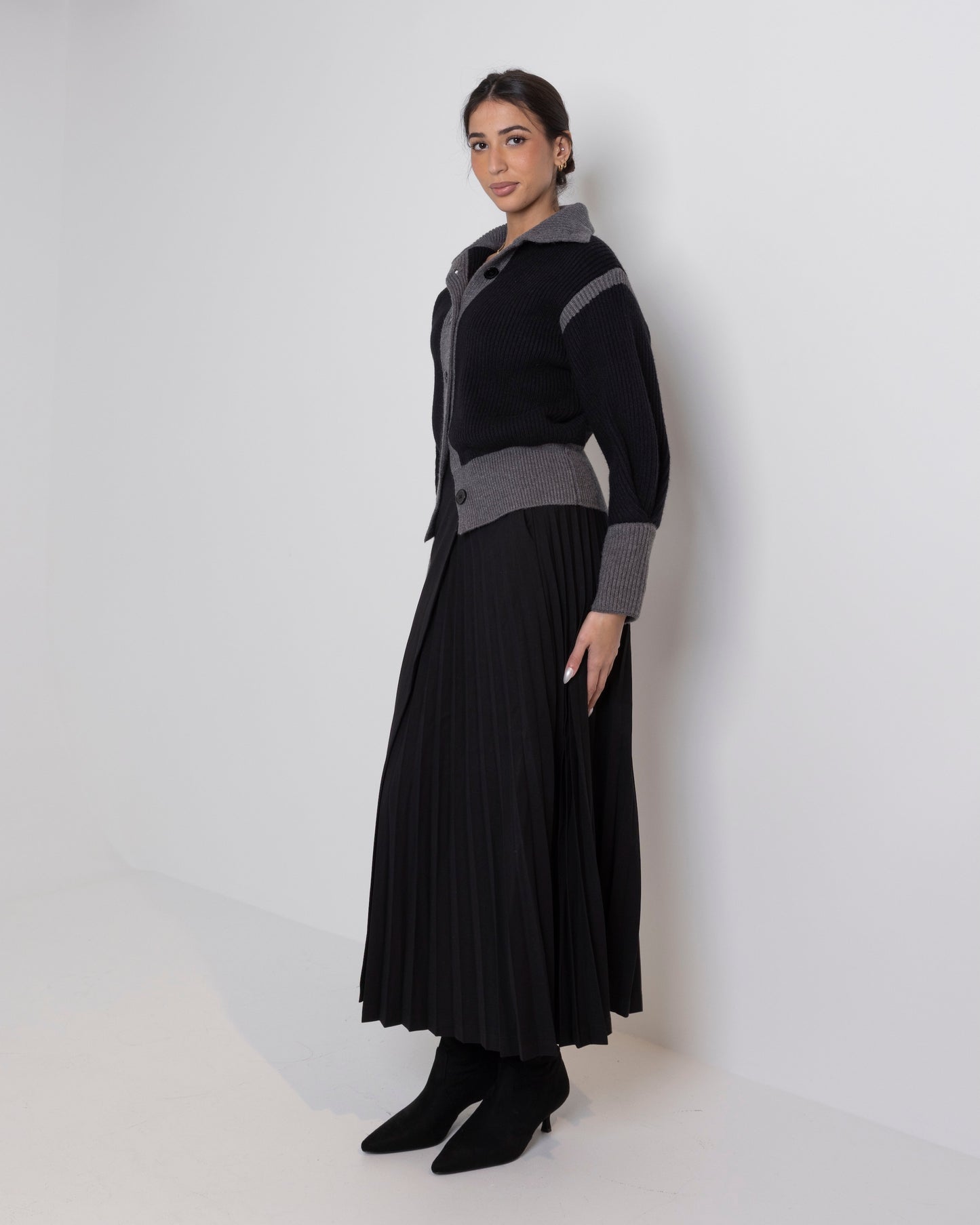 Grey & Black Knit Jacket