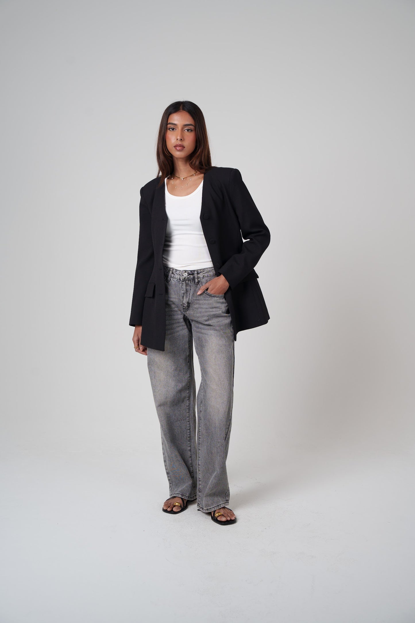 Structured Buttoned Blazer