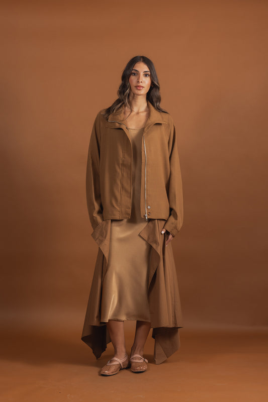 Chestnut Draped Jacket