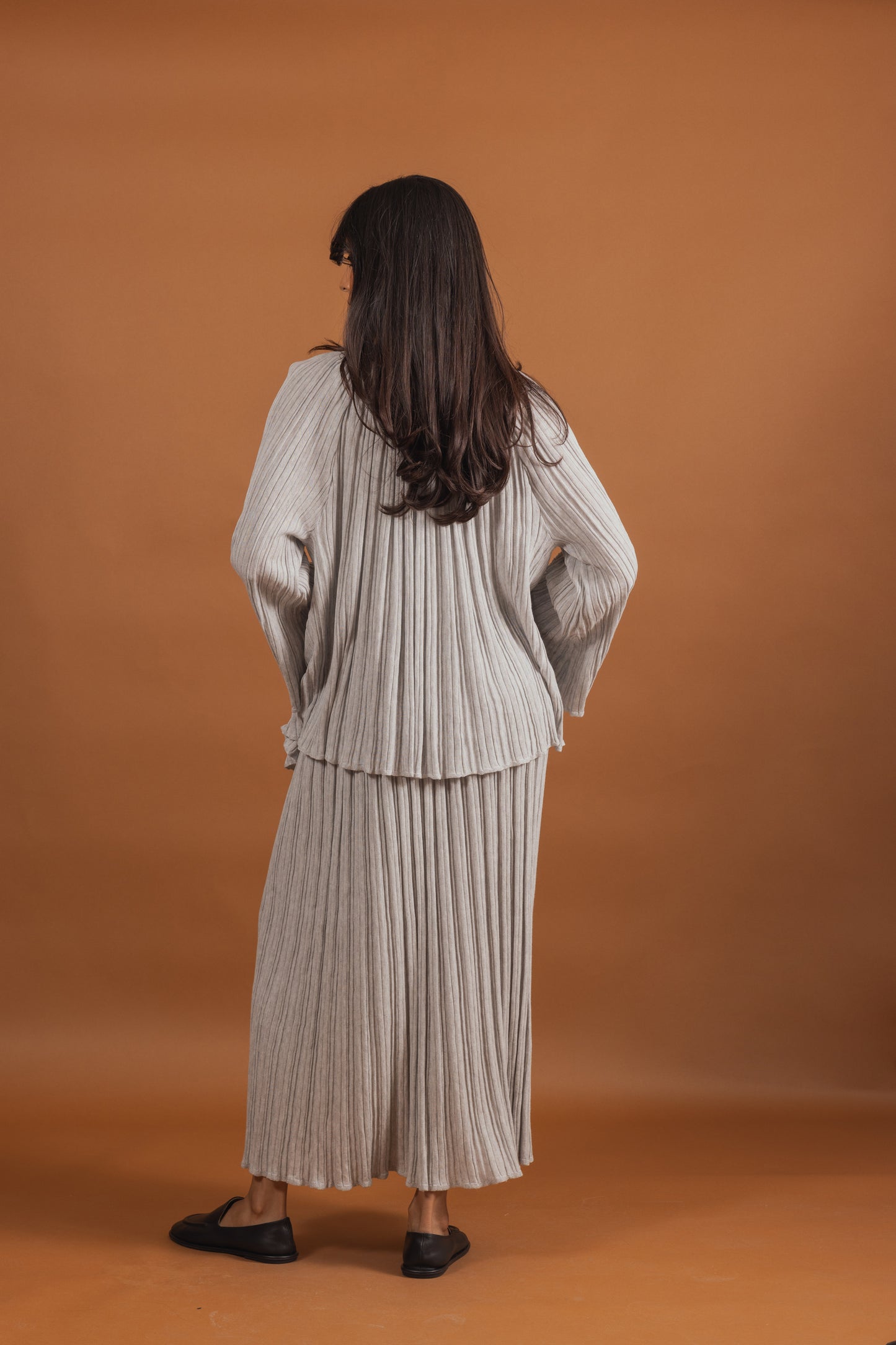 Pleated Light Knit Skirt & Top