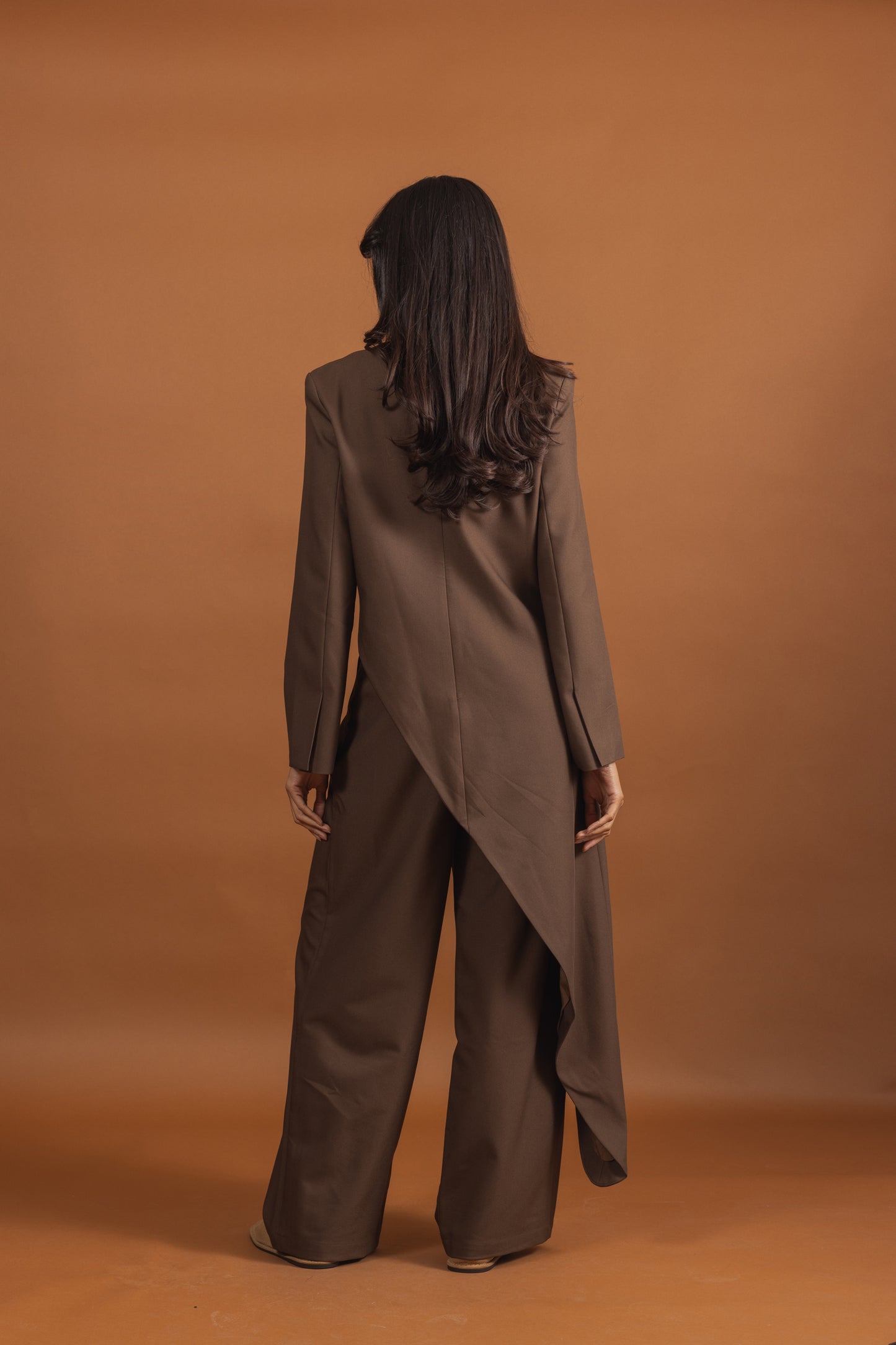 Brown Set with Asymmetrical Top