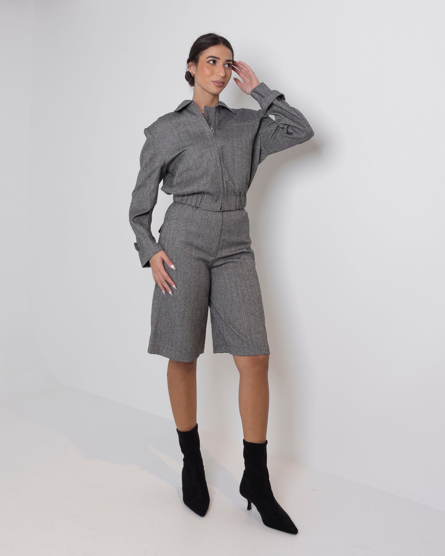 Wool Grey Bermuda Set