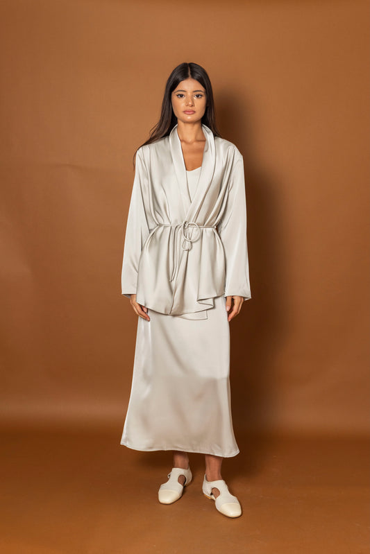 Silk Dress & Jacket Set