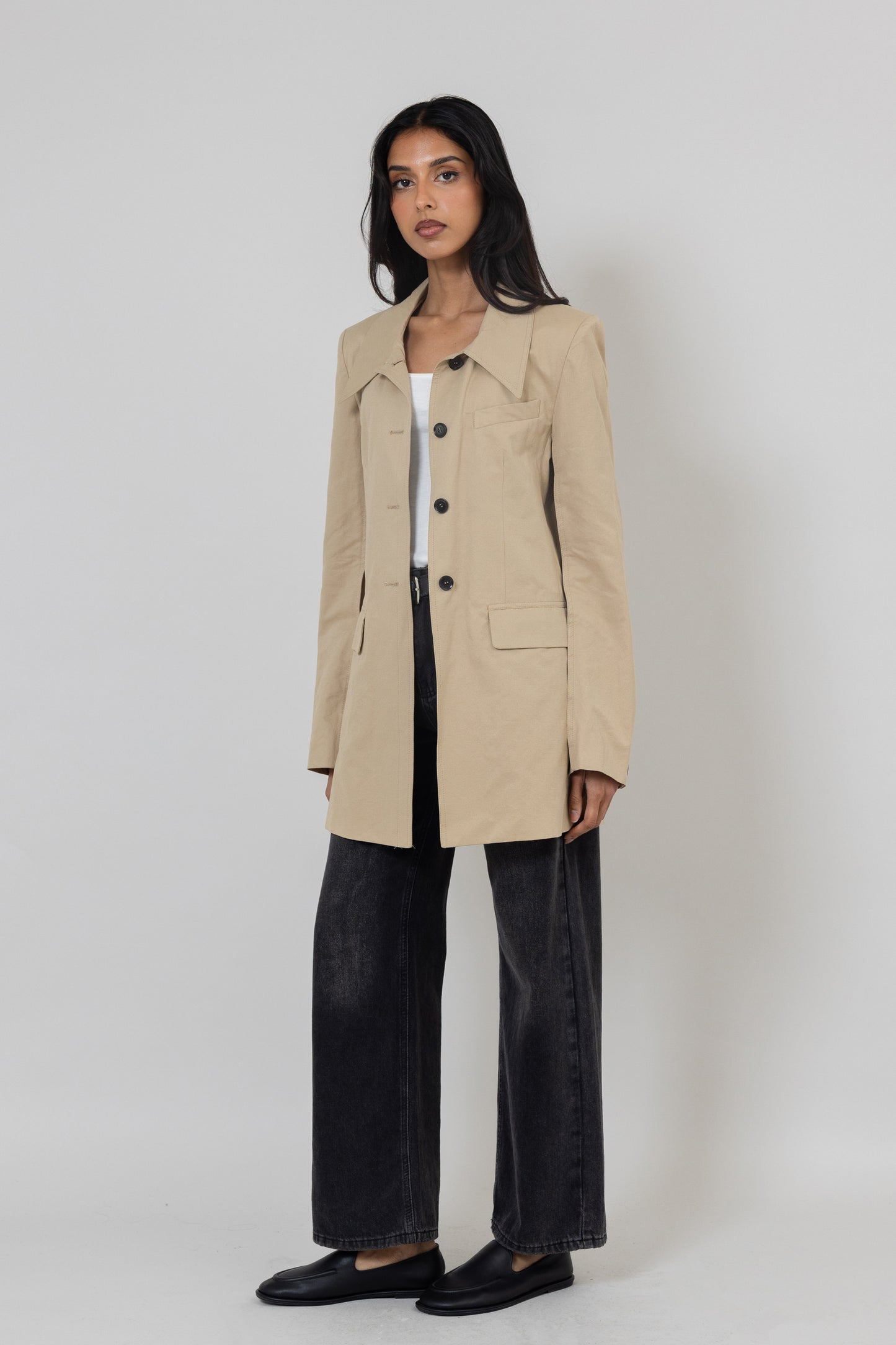 Structured Camel Collared Jacket