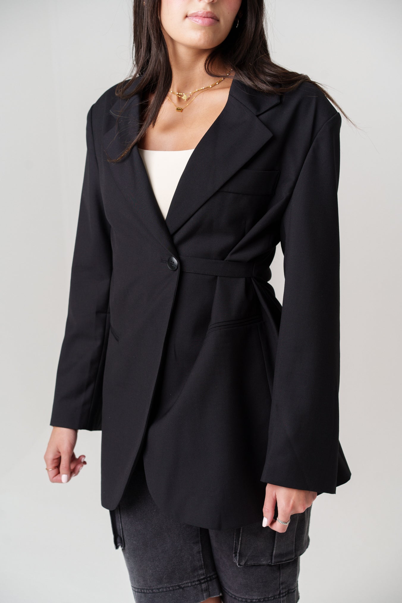 Black Blazer with Side Button