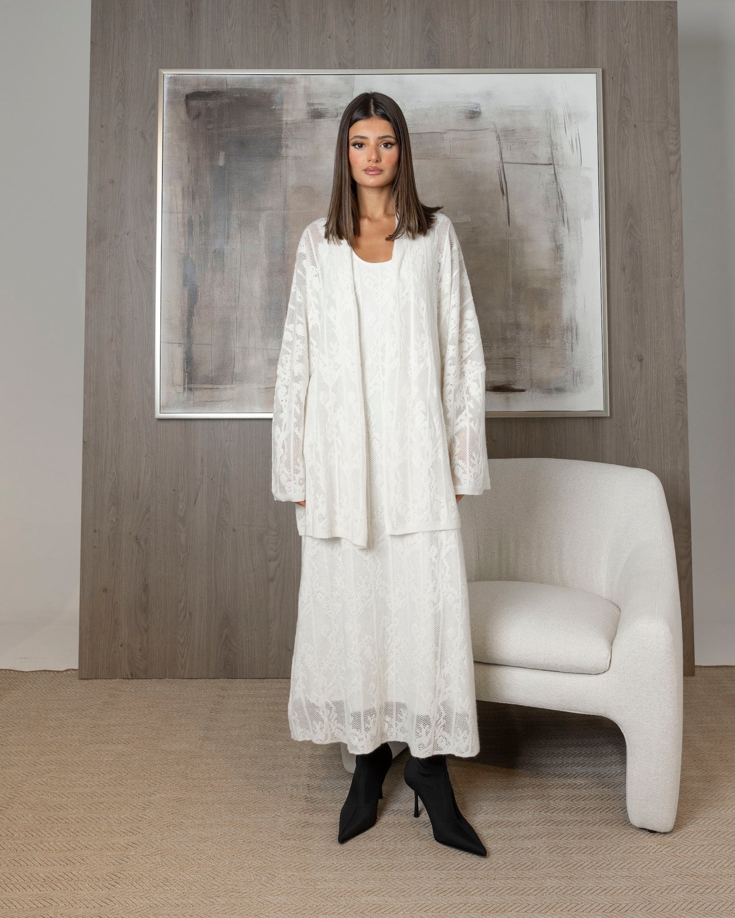 Wool Floral Dress & Jacket Set