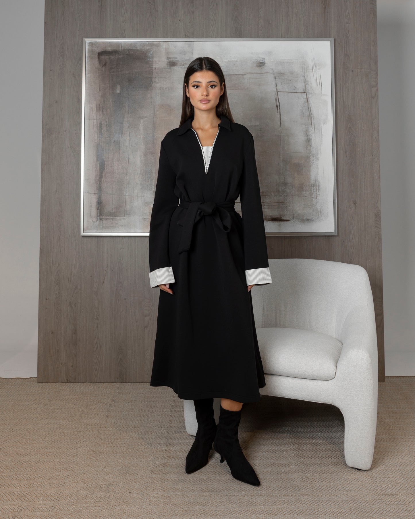 Black Dress with Stripes