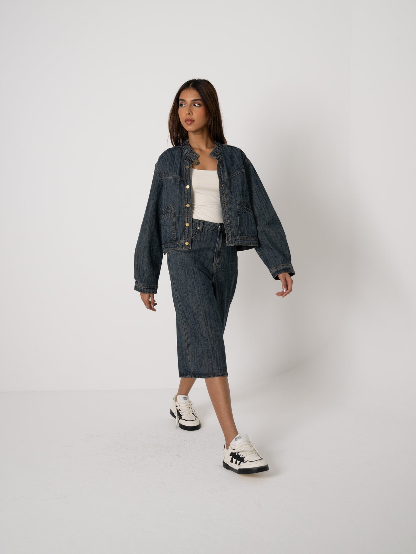 Dark Denim Bermuda Set