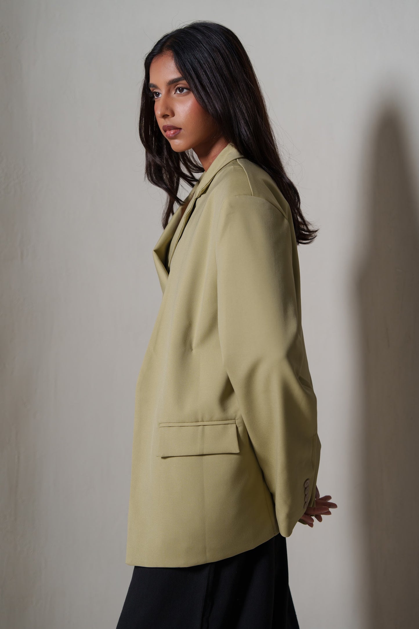 Khaki Blazer with Inner Wrap