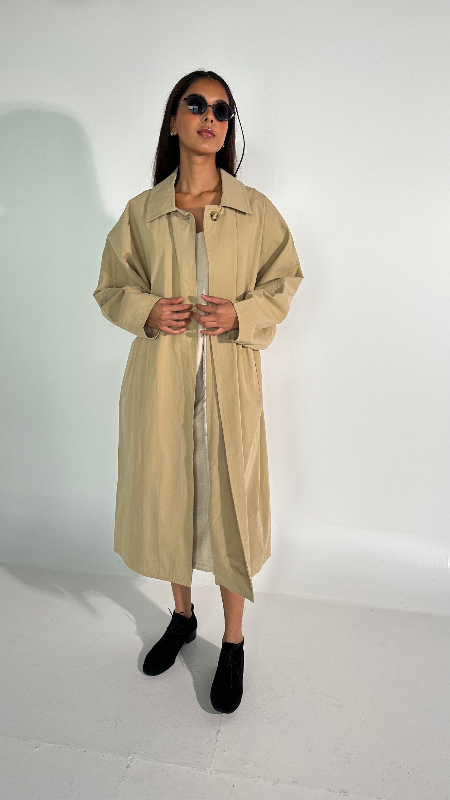 Beige Collared Trench