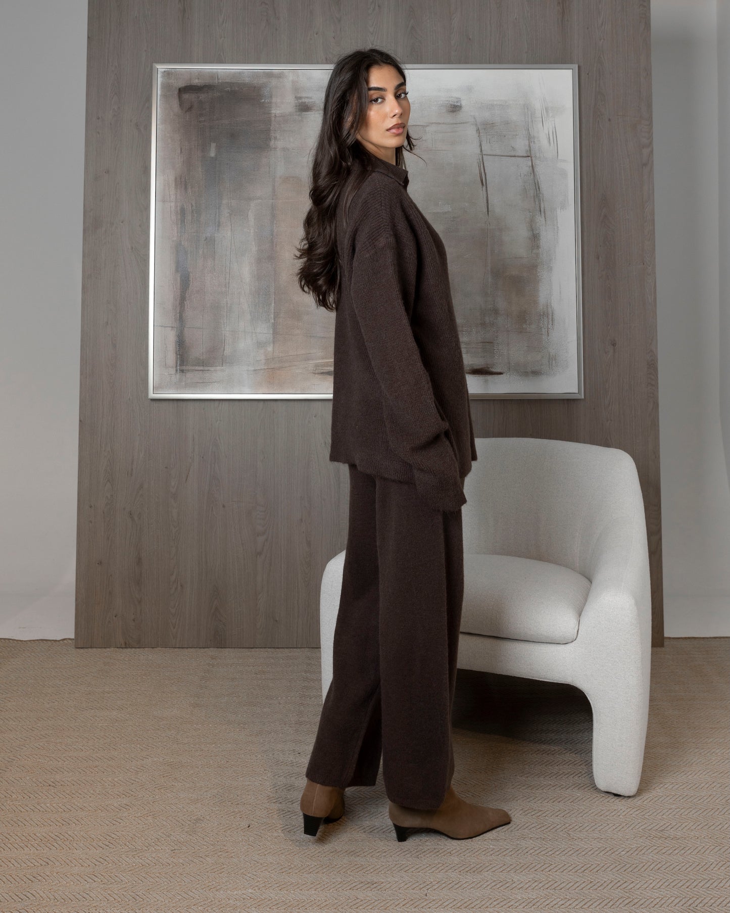 3 Piece Knit Set (Pants, Oversized Top, & White Tank)