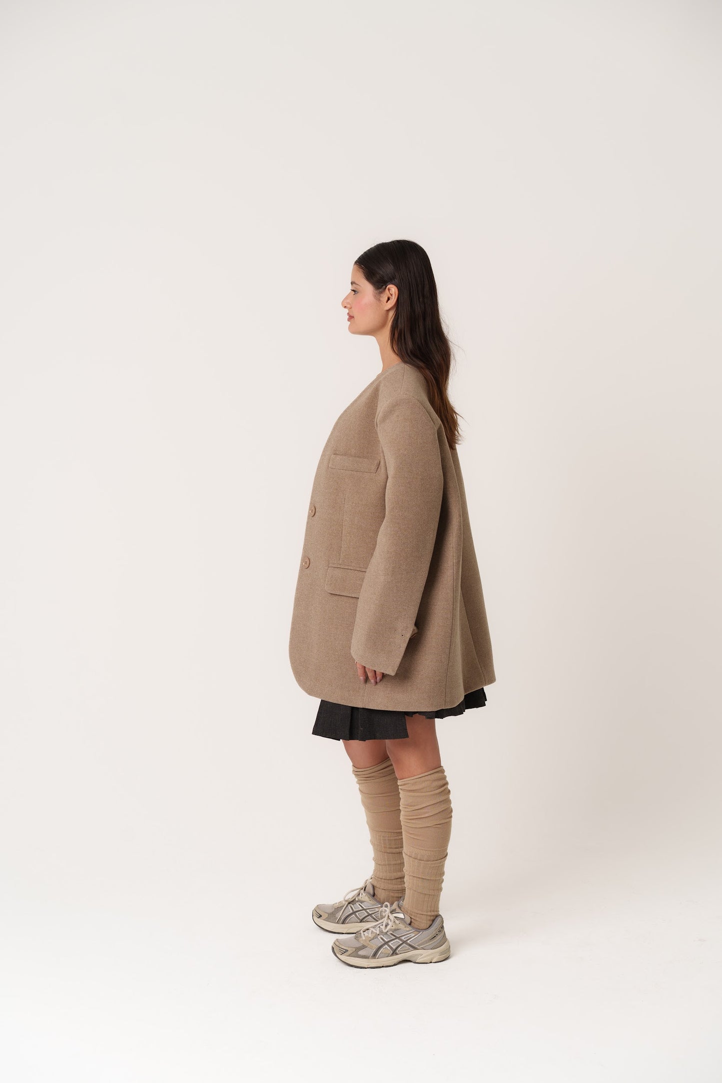 Oversized Wool Beige Jacket