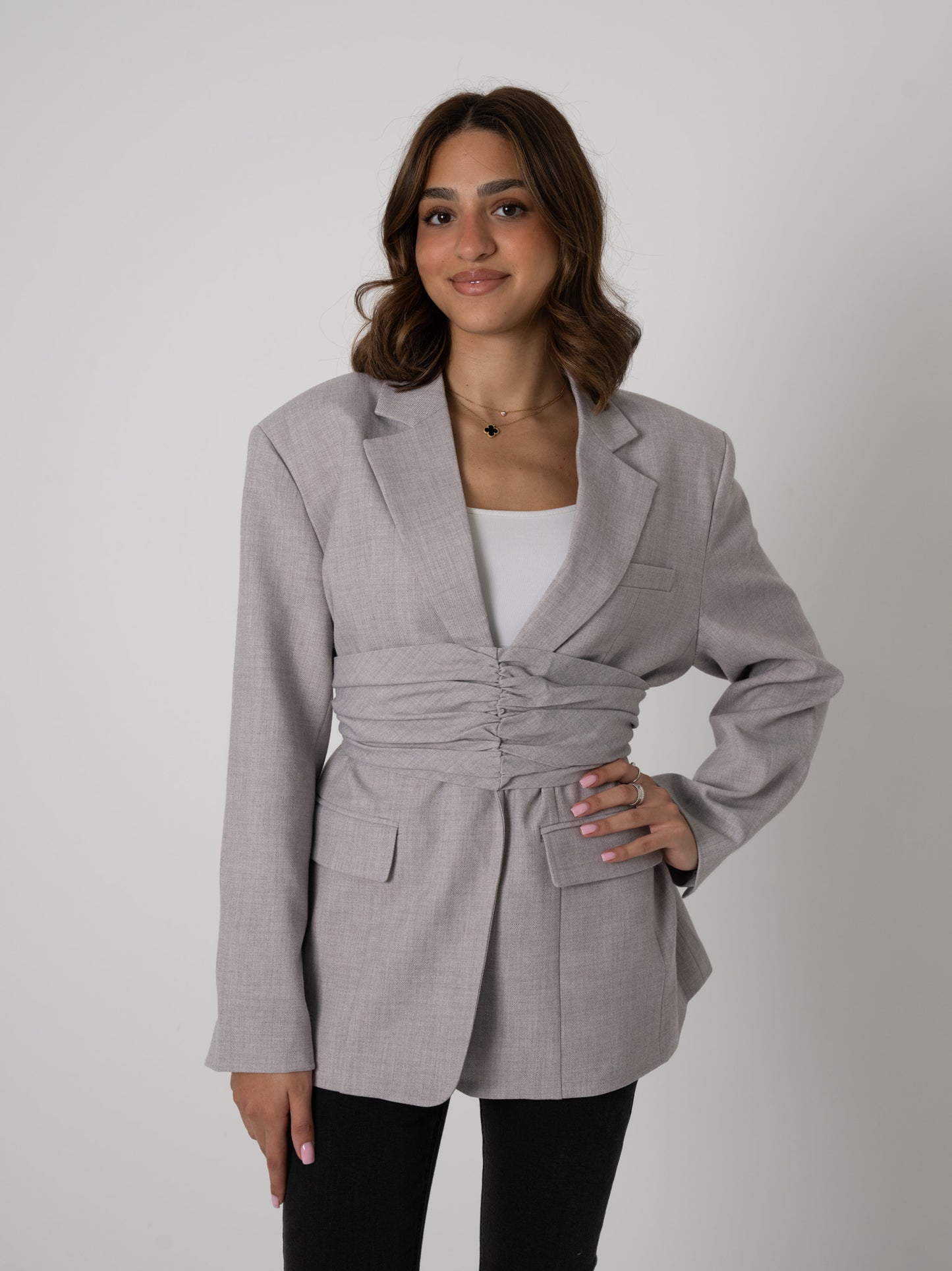 Blazer with Zipper Large Belt