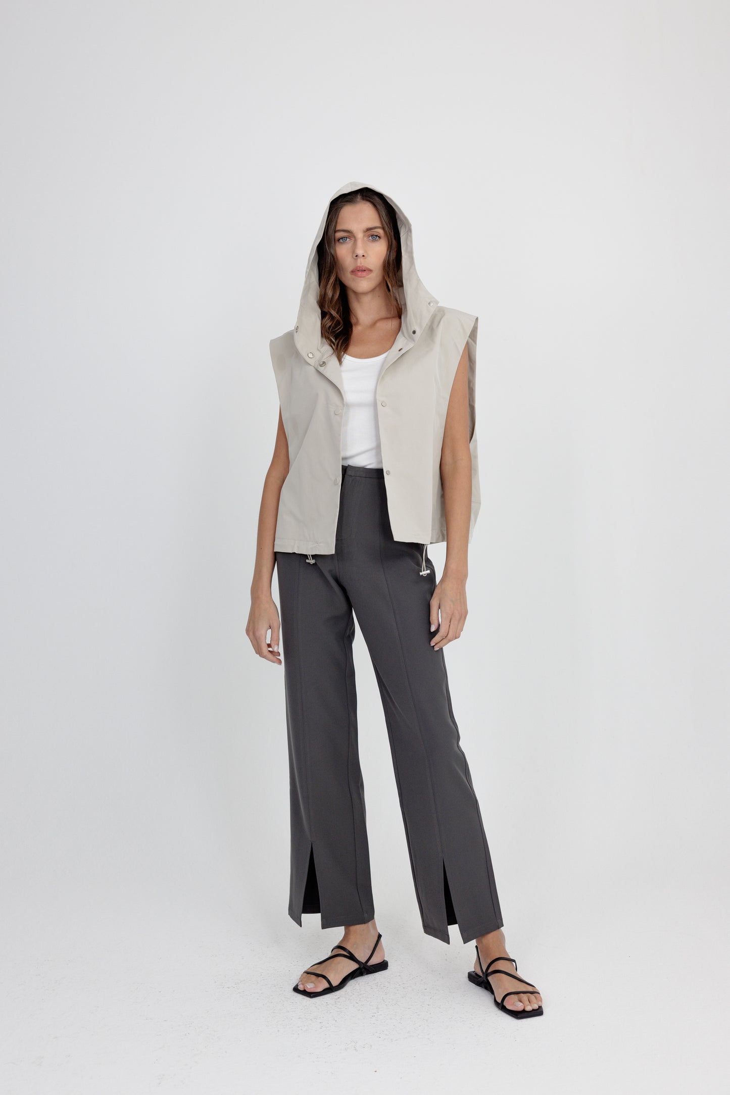 Smart Pants with Bottom Slit