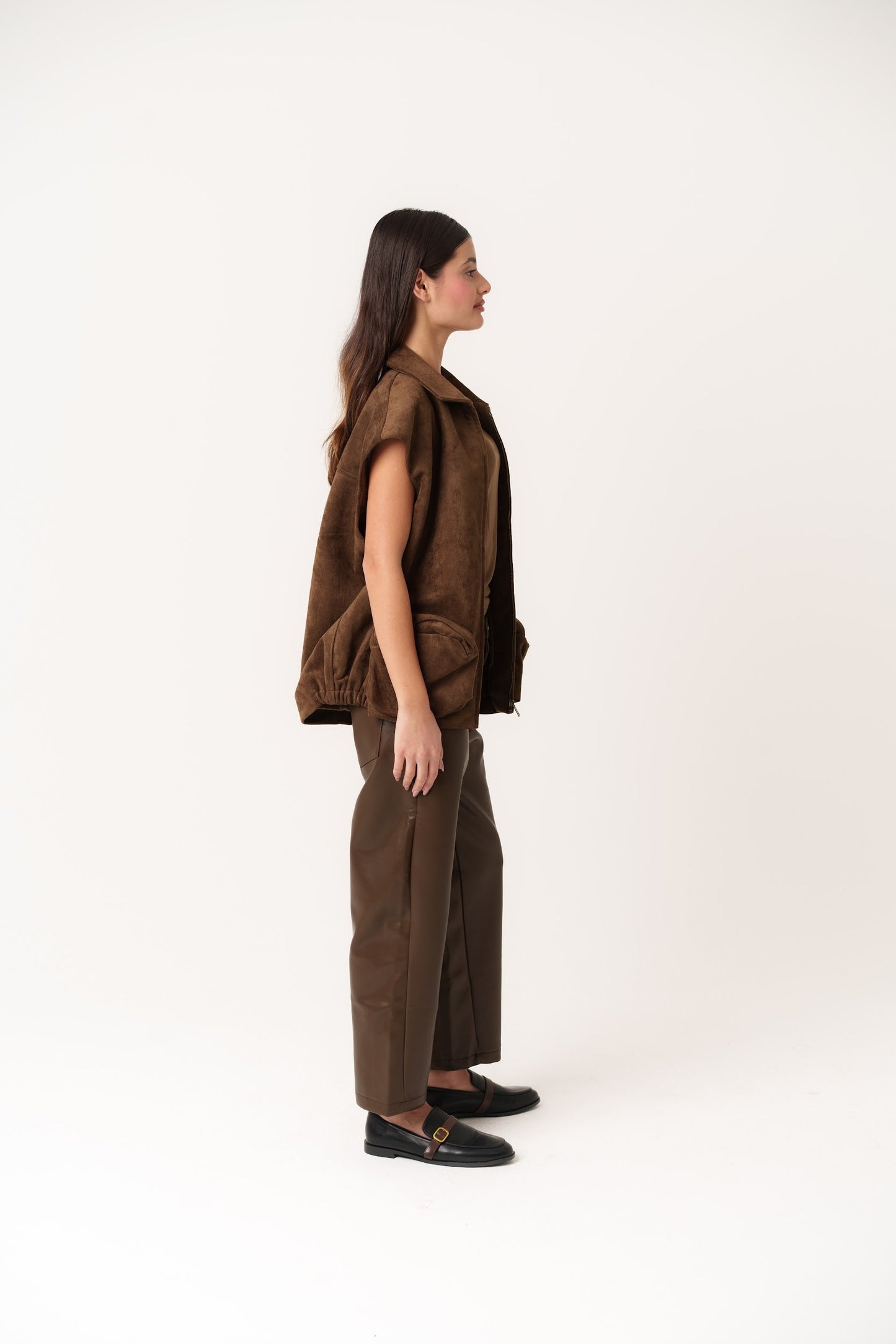 Coffee Vest with Oversized Pockets