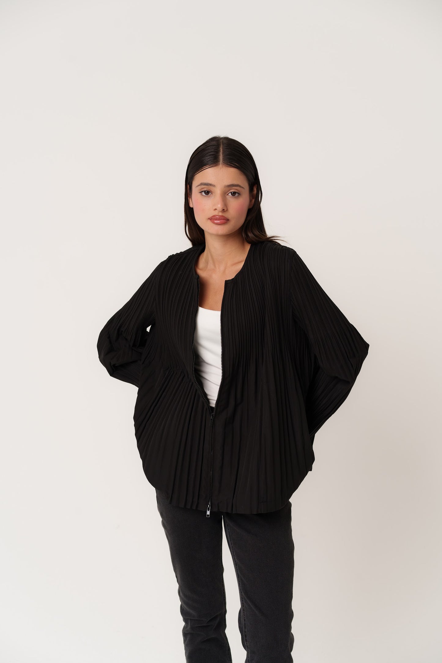 Pleated Black Jacket